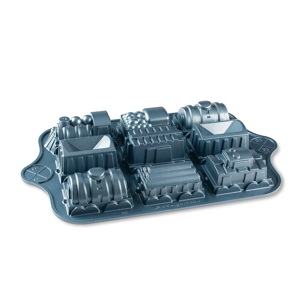 Nordic Ware Cast Aluminum Train Cake Pan, Blue, 15.6