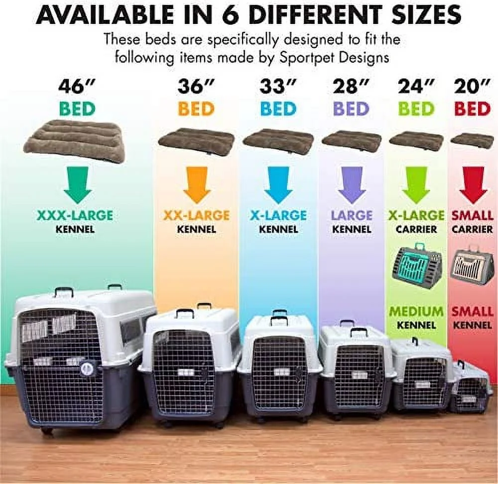 SportPet Designs Waterproof Pet Bed - Fits SportPet Plastic Dog Kennel, 20 inches