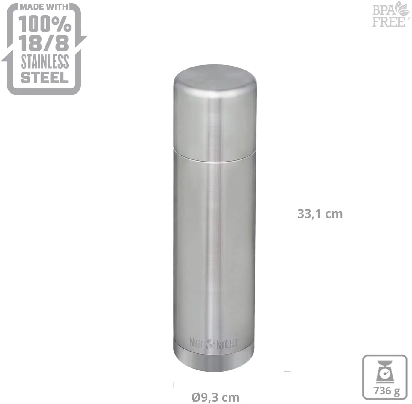 Klean Kanteen TK Pro 32 Oz Brushed Stainless