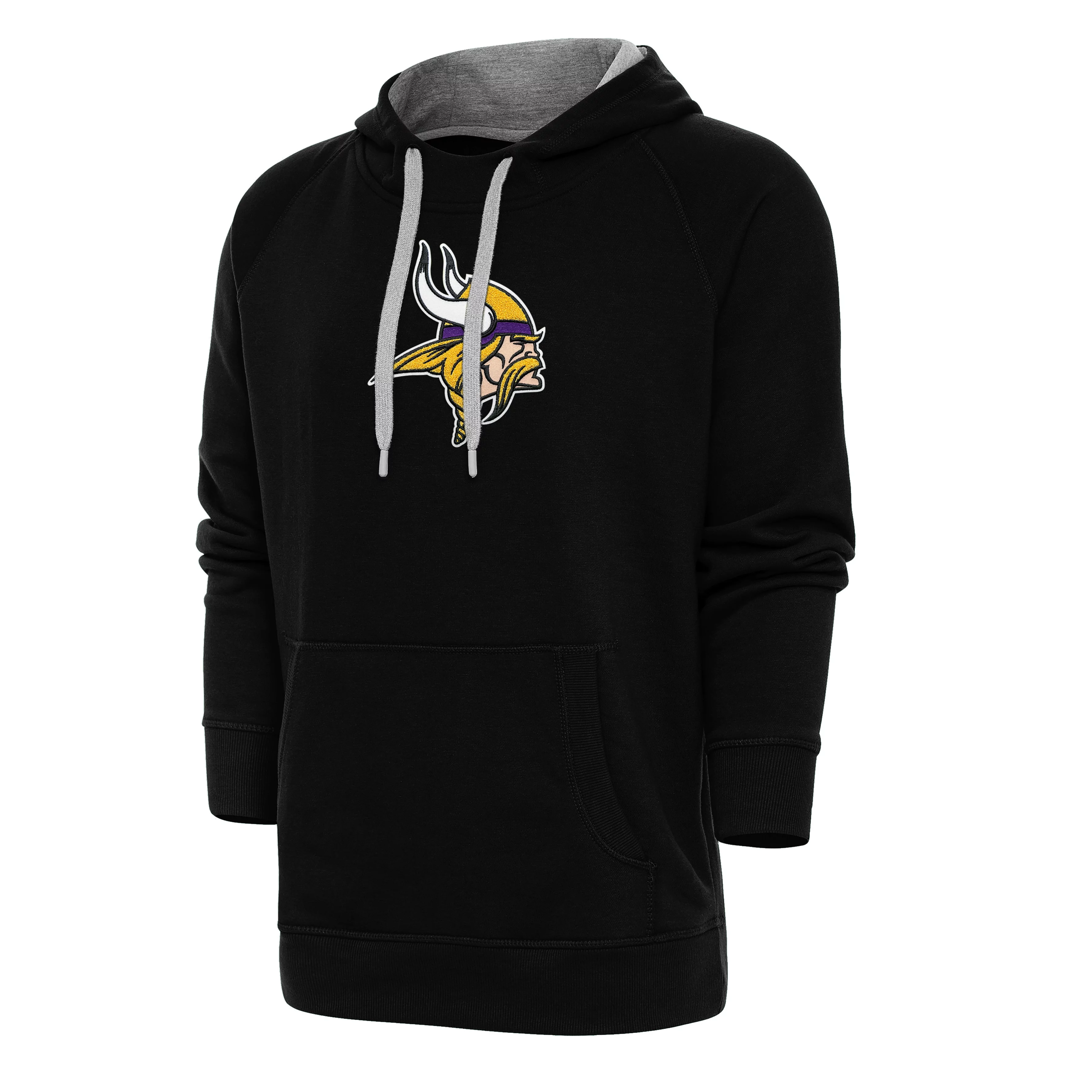 Men's Antigua Black Minnesota Vikings Victory Chenille Pullover Hoodie