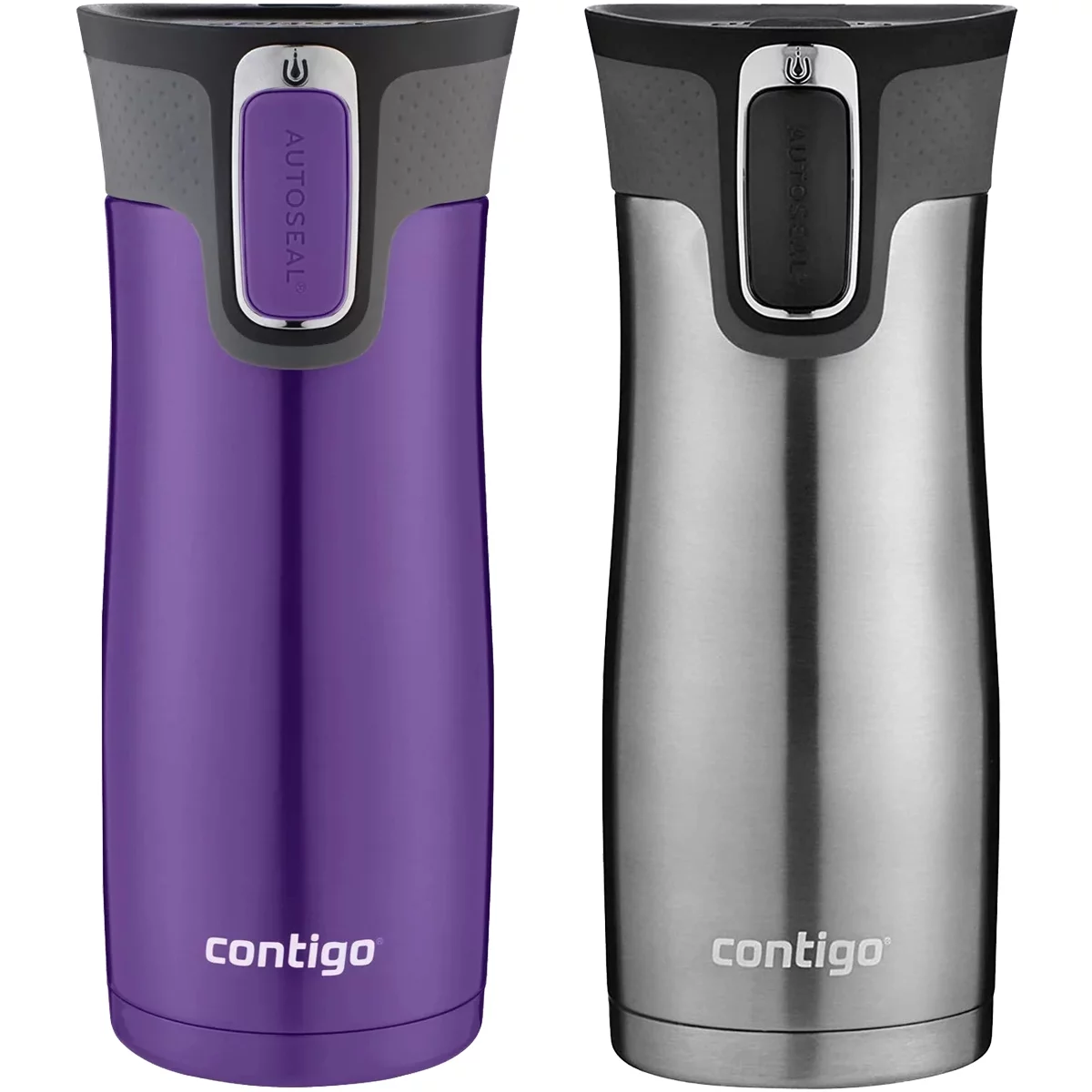 Contigo 16 oz. West Loop 2.0 Travel Mug 2-Pack - Grapevine/Stainless Steel