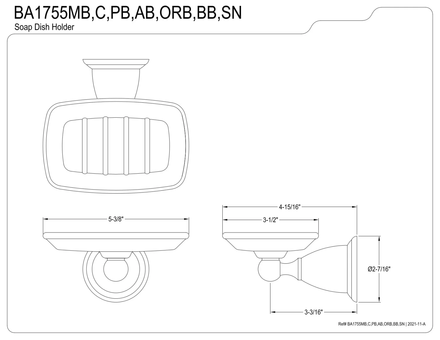 Kingston Brass Heritage Wall Mount Soap Dish - Oil Rubbed Bronze