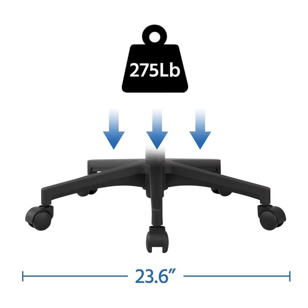Topeakmart Height Adjustable Mesh Office Chair Computer Chair with 360° Rolling Casters, Black