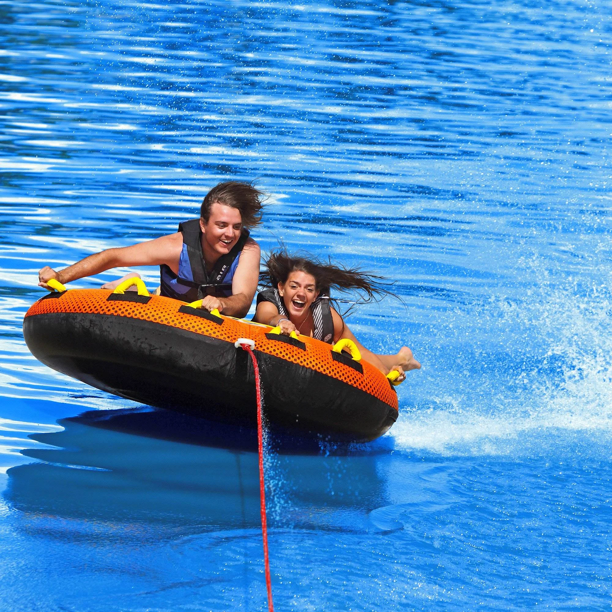 SPORTSSTUFF 53-1651 Stunt Flyer 1-2 Person Inflatable Double Towable Deck Tube