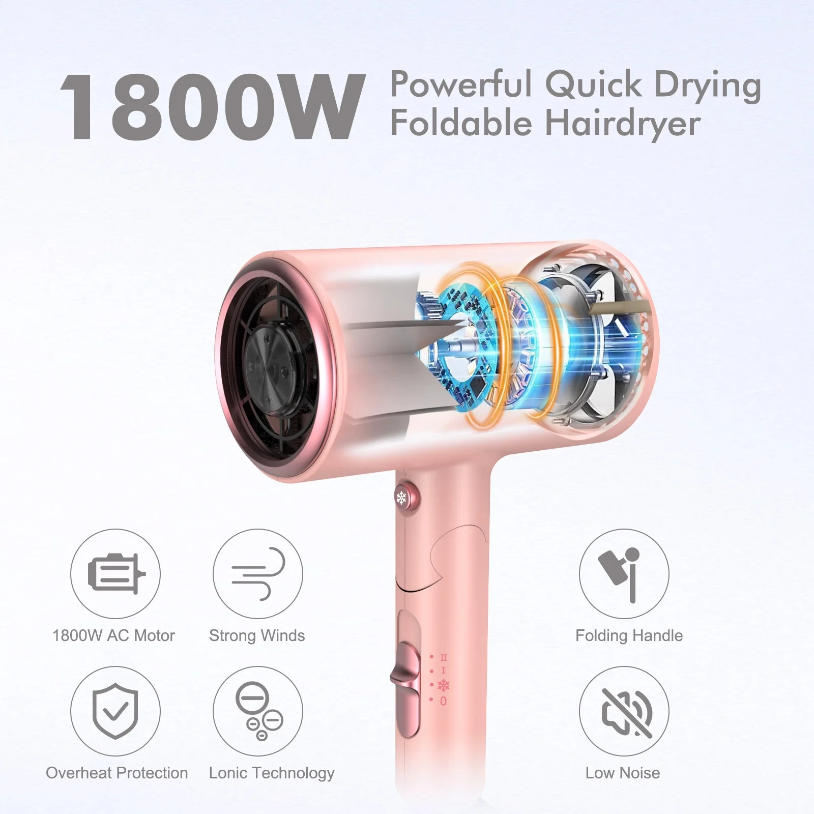 2000W Hair Dryer Large Wind Quickly Drying Hydrate Hair Household Hotel Hair Salon
