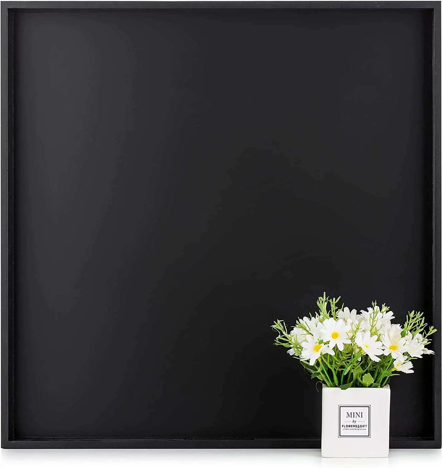 Hanobe Square Large Ottoman Tray Modern Extra Large Black Serving Decorative Trays with Cutout Handles for Living Room Coffee Table Home, 20