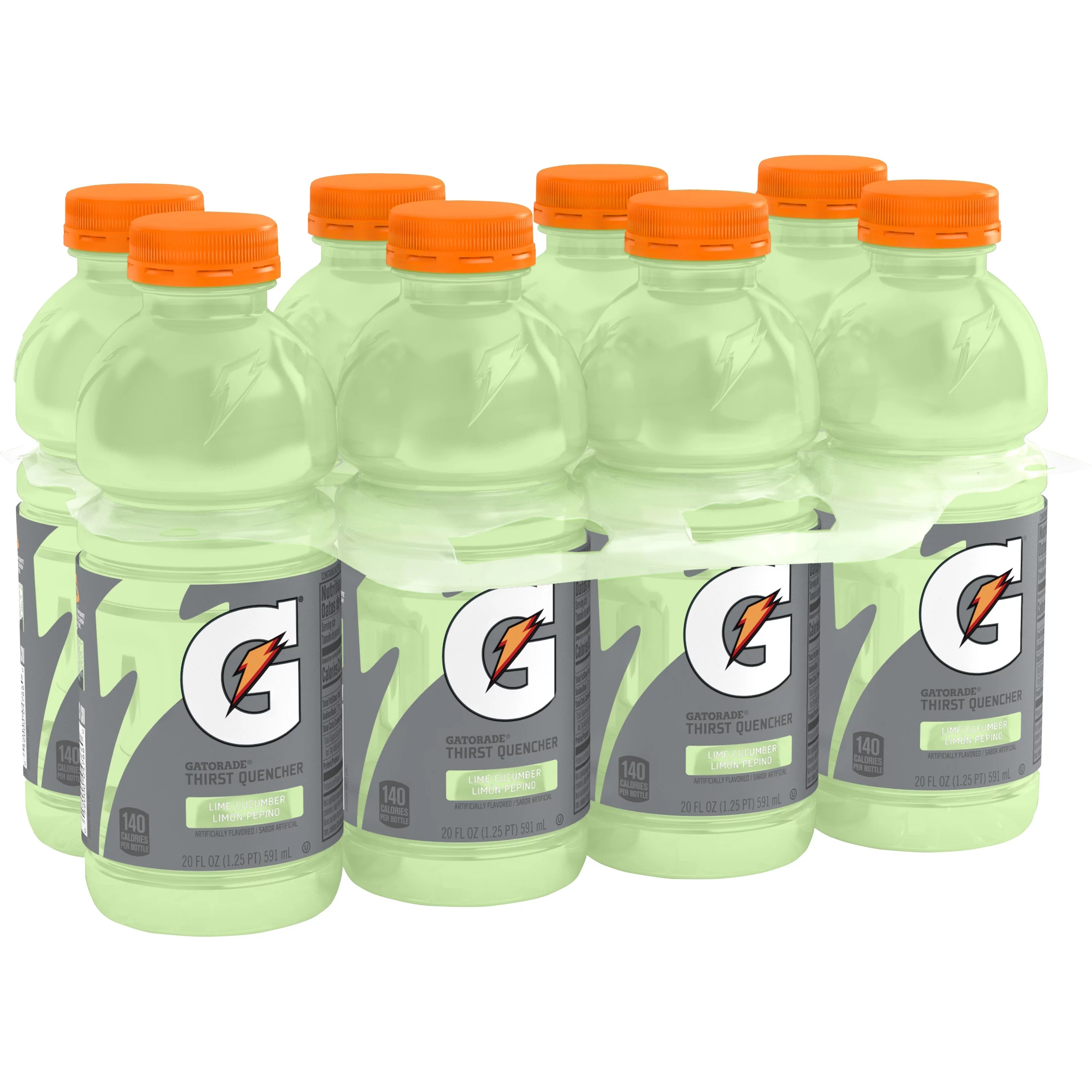 Gatorade Thirst Quencher, Lime Cucumber, 20 fl oz, 8 Count Bottles