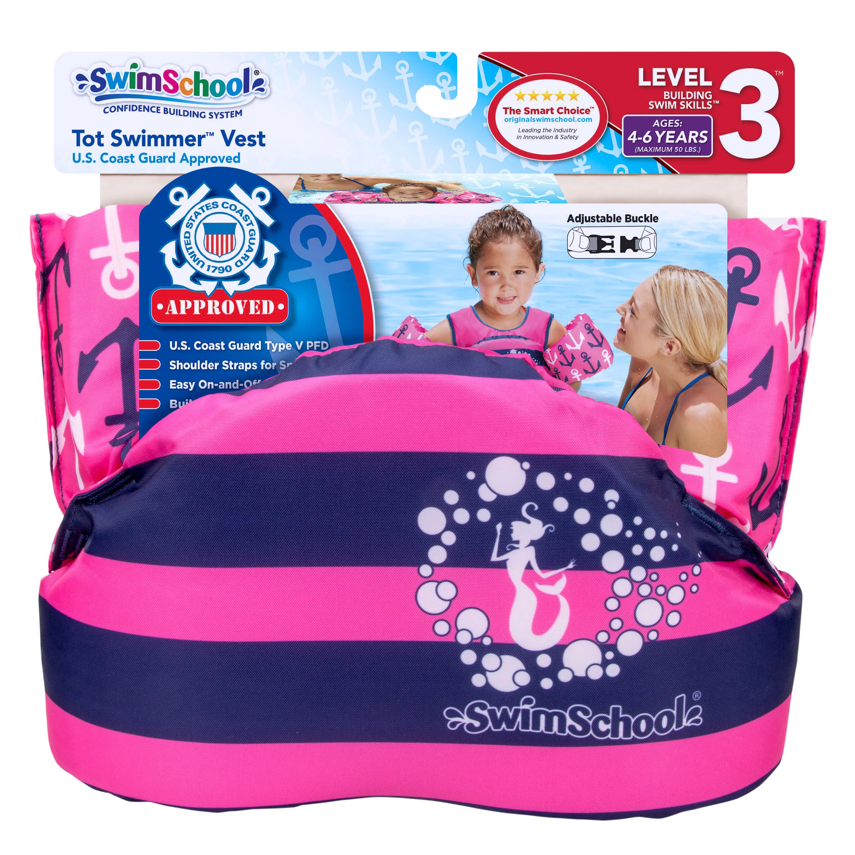 USCG VEST TOT SWIMMER - NAUTICAL PINK/NAVY