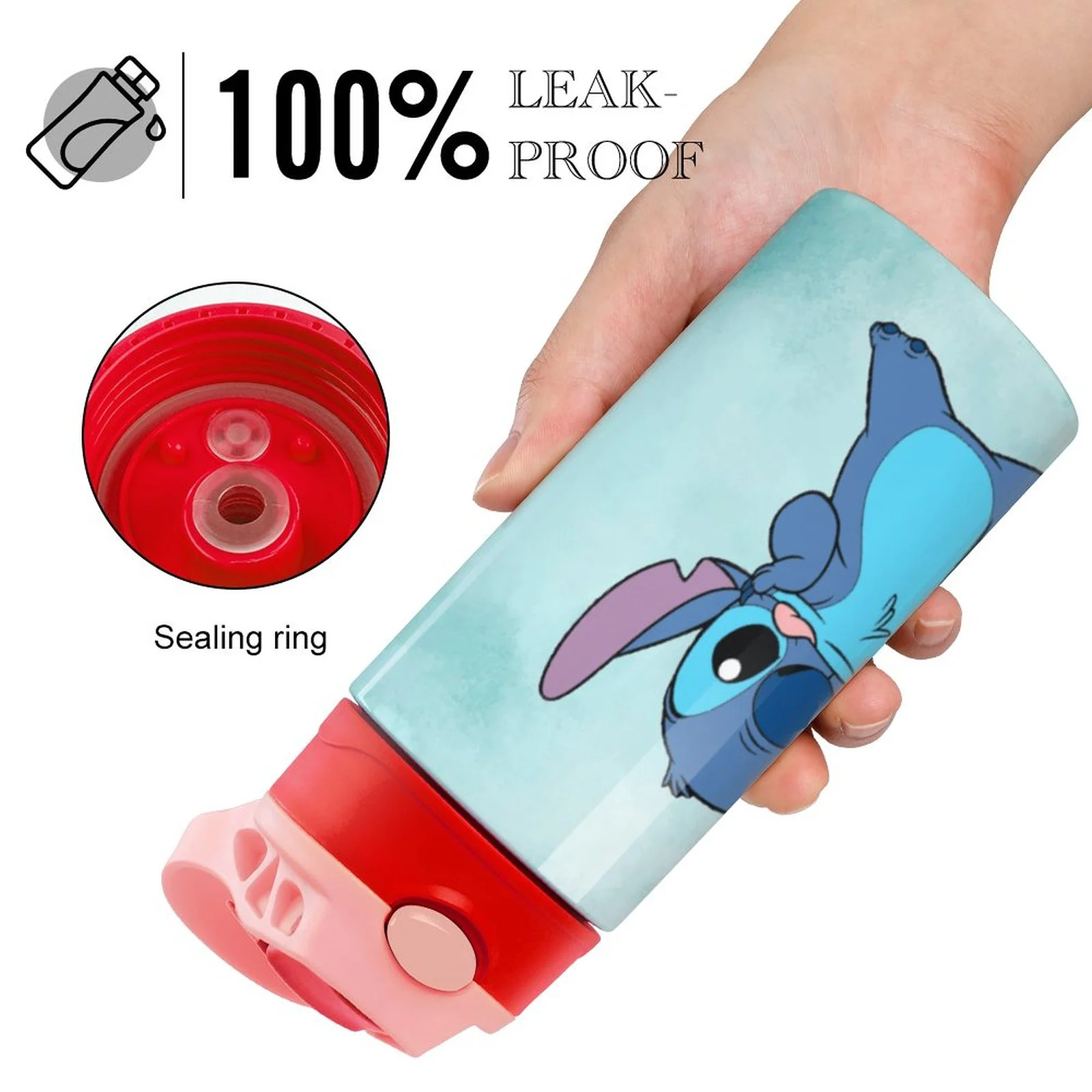 Funny Stitch Children's Water Bottle Vacuum Insulated Stainless Steel Cup With Straw Toddler Thermoses