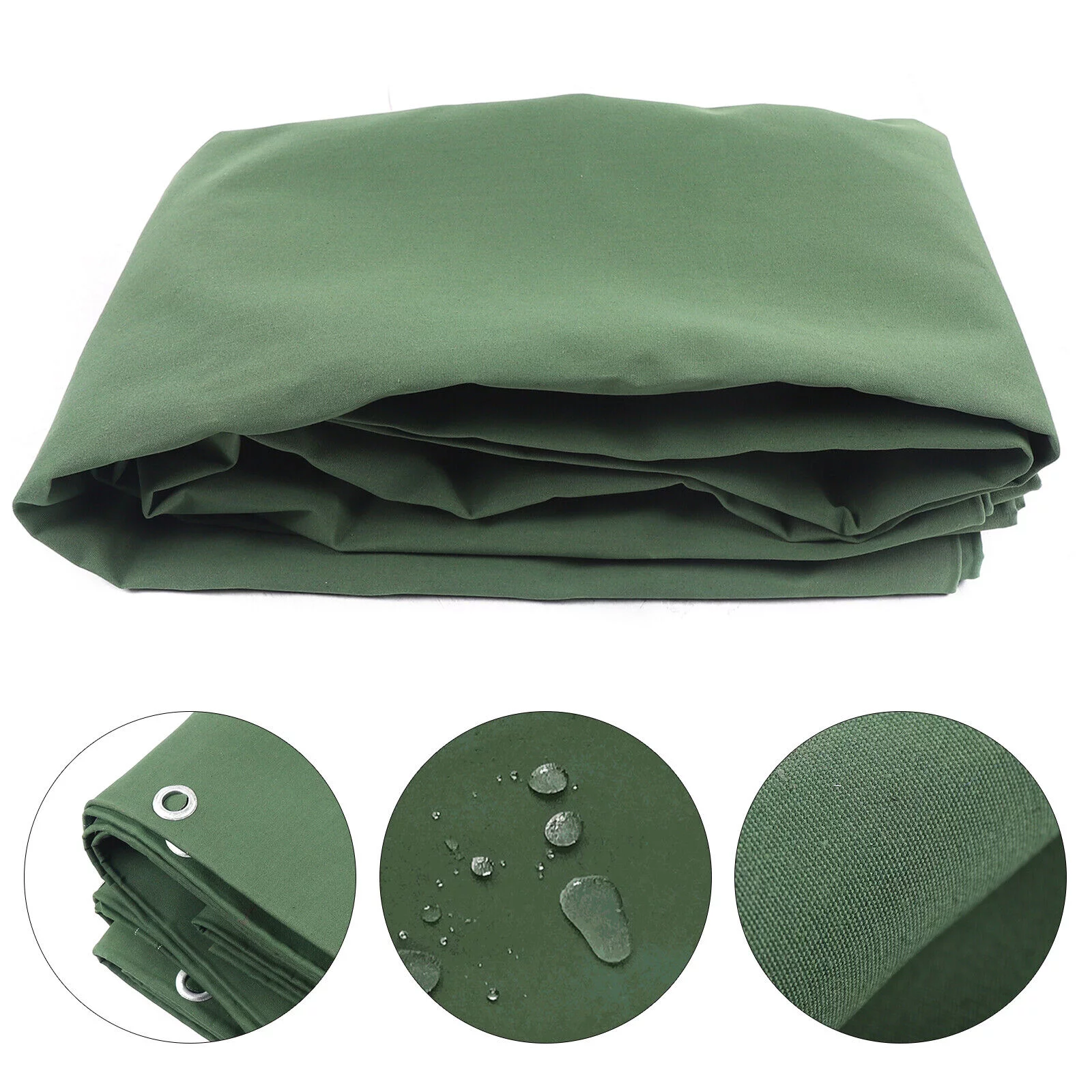 8x12ft Heavy Duty Waterproof Canvas Tarp Cotton Canvas Tarpaulin Cover Tent