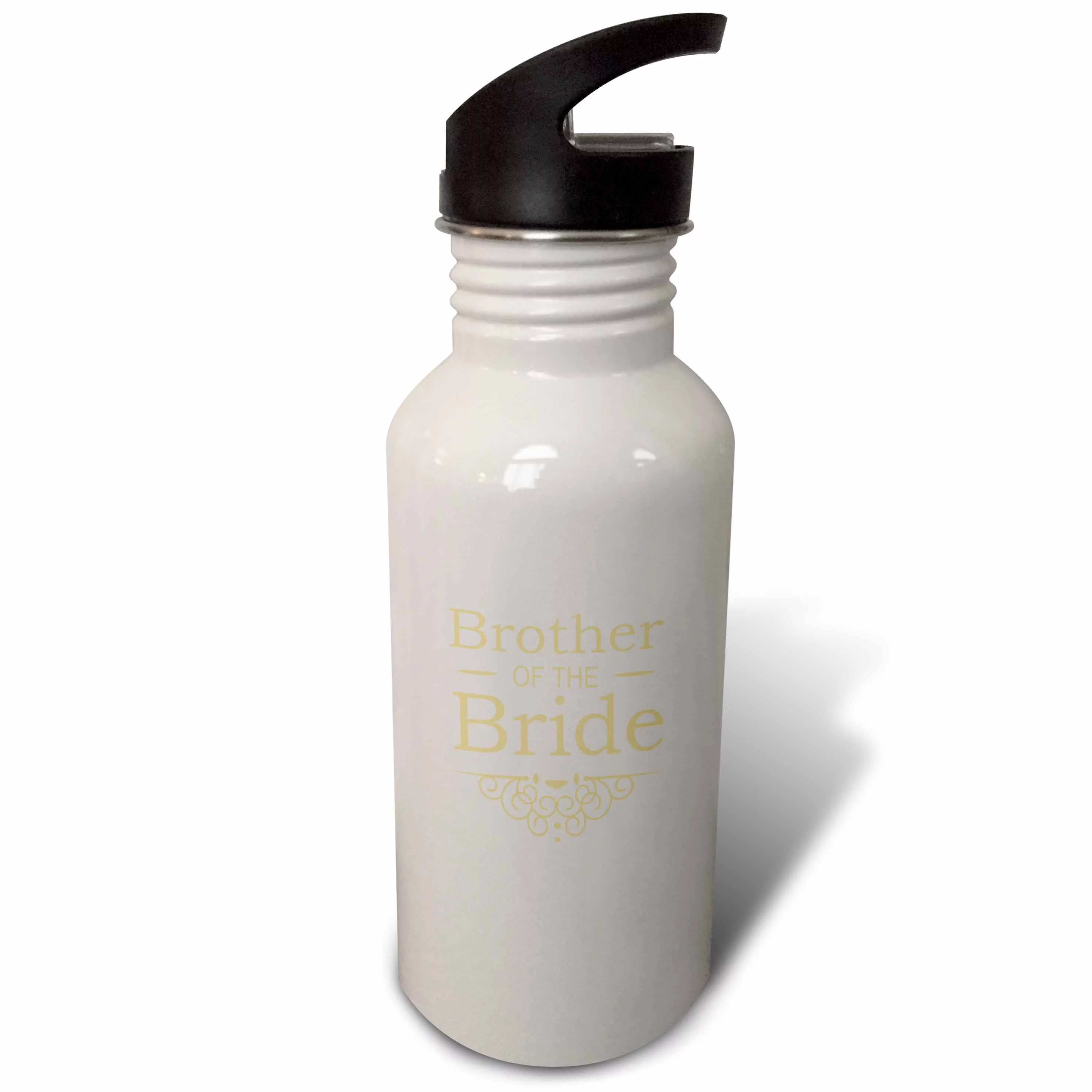 Brother of the Bride for gold Wedding - part of matching marriage party ceremony set - fancy swirls 21 oz Sports Water Bottle wb-151577-1