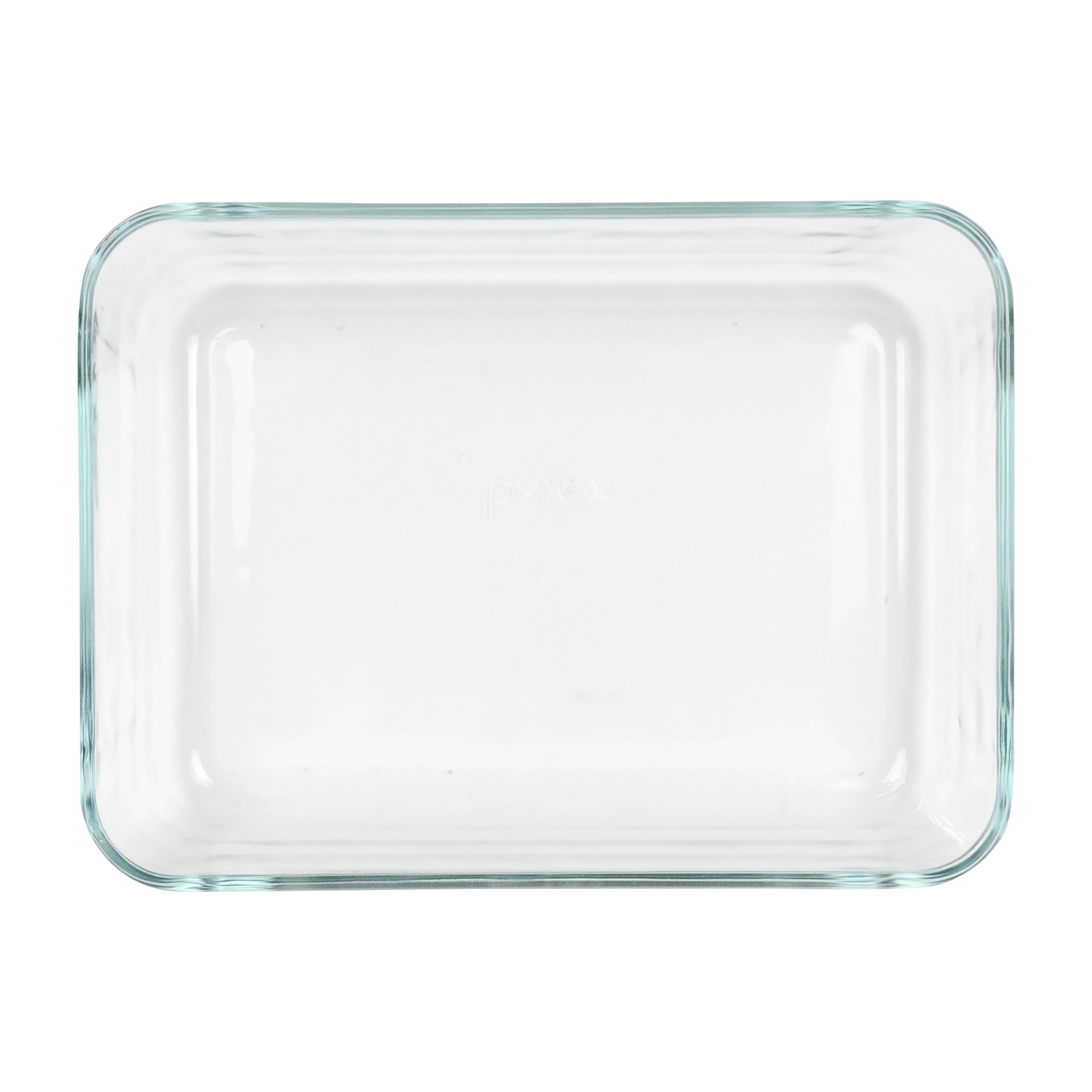 Pyrex (2) 7210 3-cup Glass Dishes & (2) 7210-PC Muddy Aqua Lids