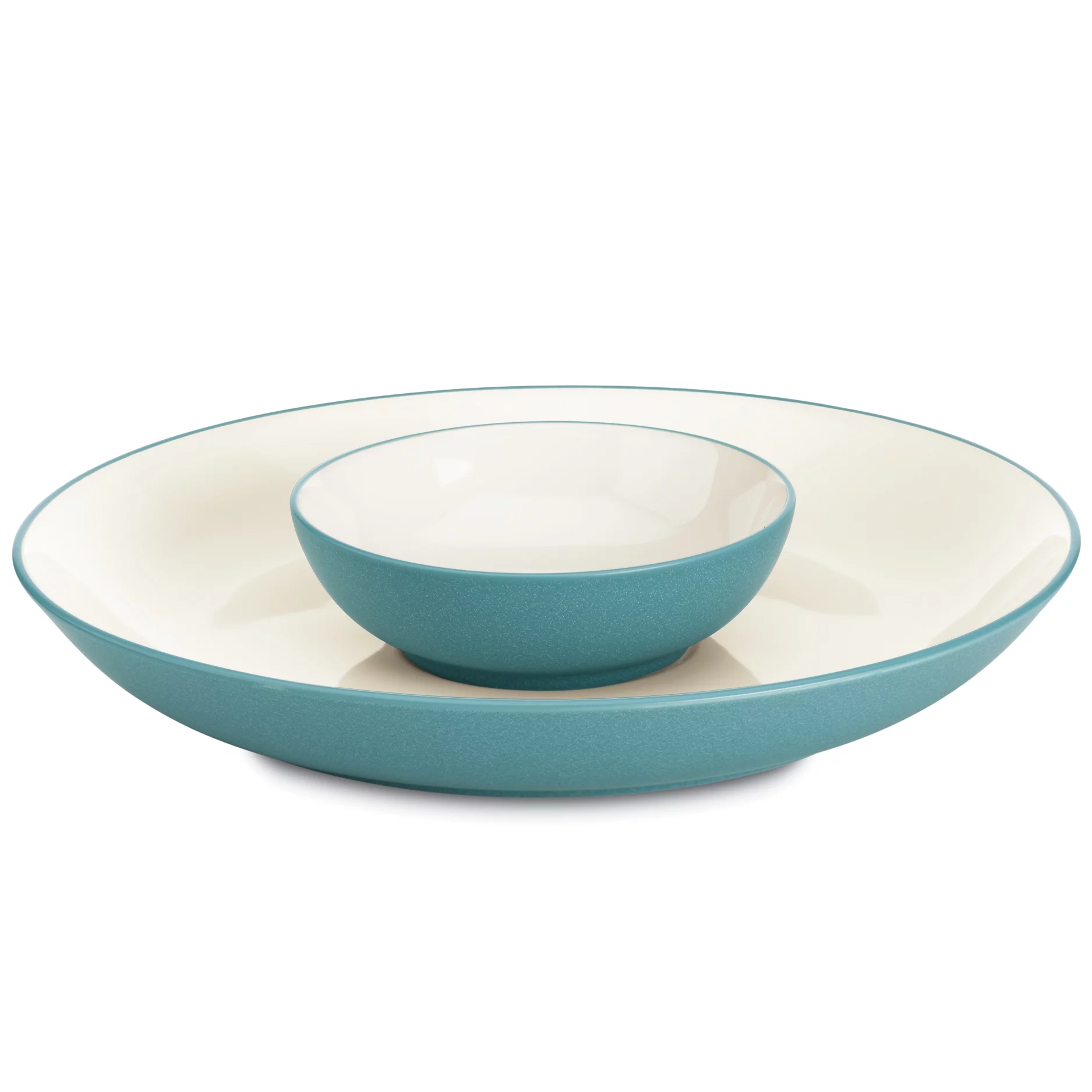 Noritake Colorwave Turquoise Chip and Dip Serving Bowl