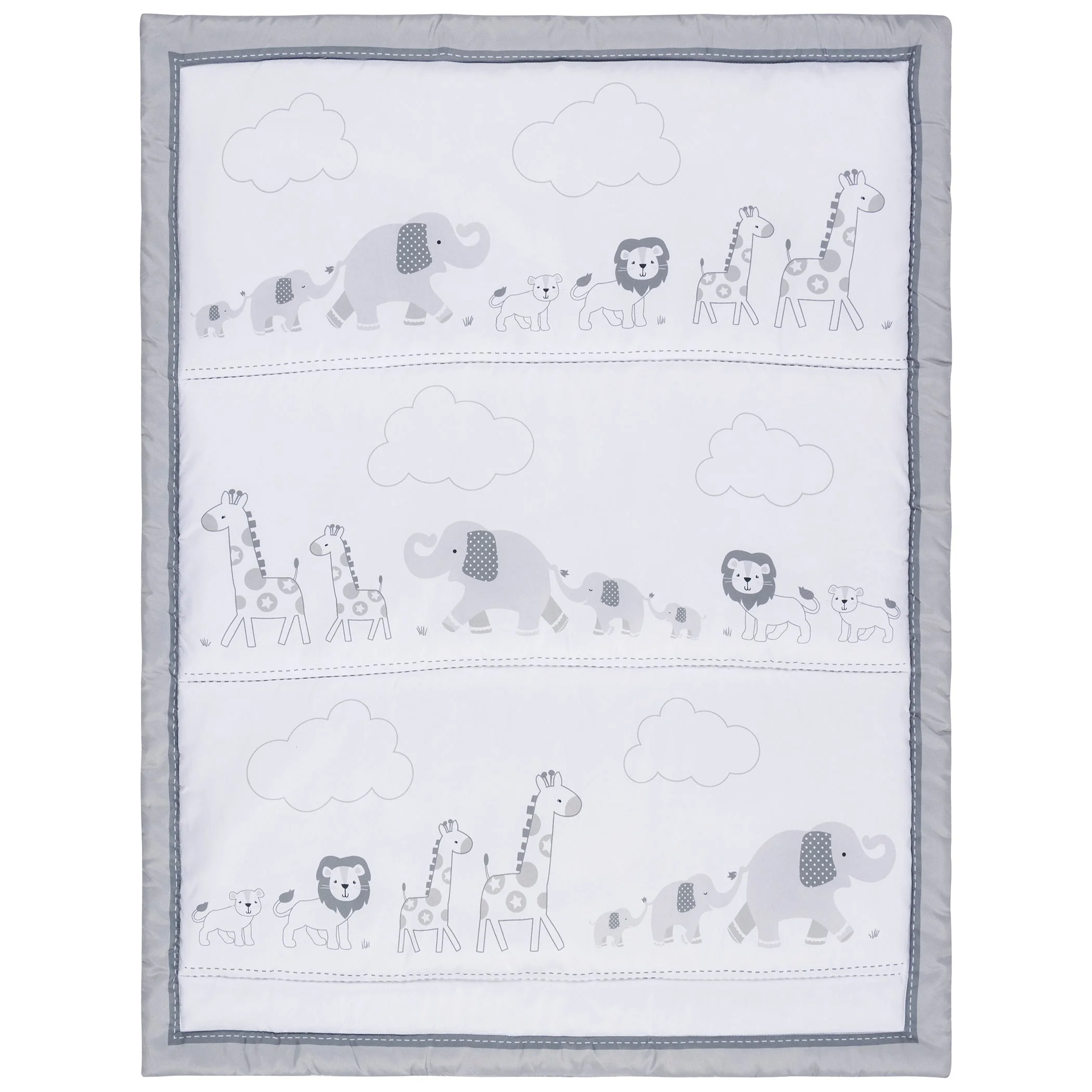 Sammy & Lou Unisex Follow the Leader 4 Piece Crib Bedding Set, Infant, Elephant Character, 200 Thread Count