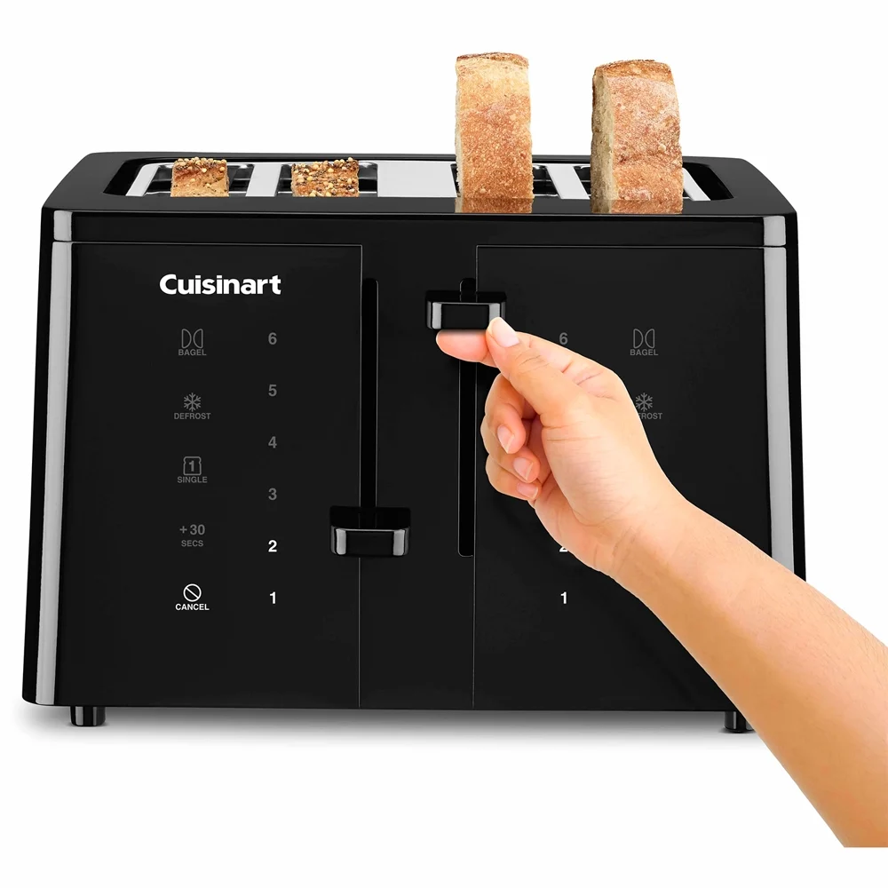 Cuisinart CPT-T40 4-Slice Touchscreen Toaster Black Bundle with 1 Year Extended Protection Plan