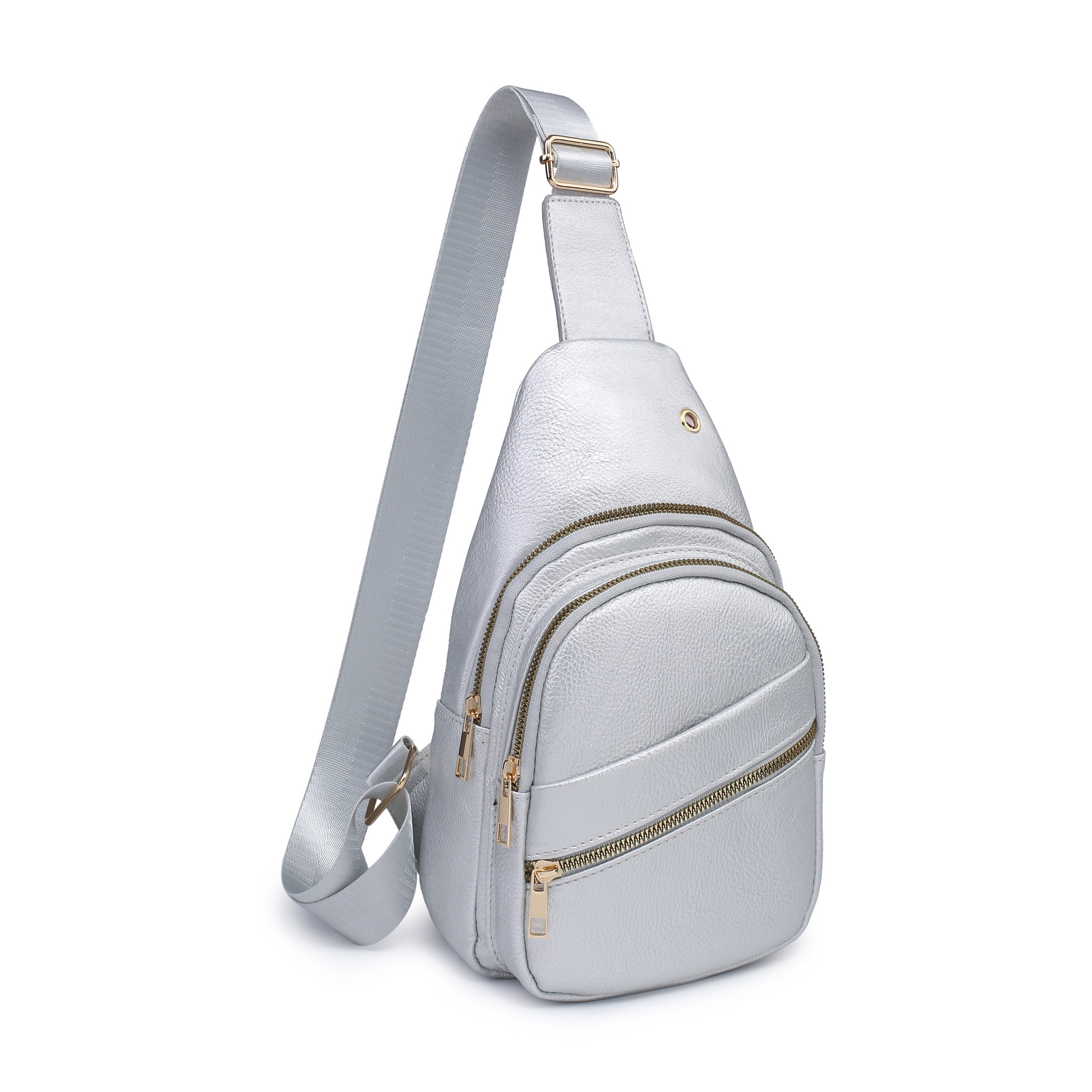 Tepilte Mens Womens Sling Bag Crossbody Backpack PU Leather Chest Purse Casual Travel Shoulder Bag Multipurpose Rucksack