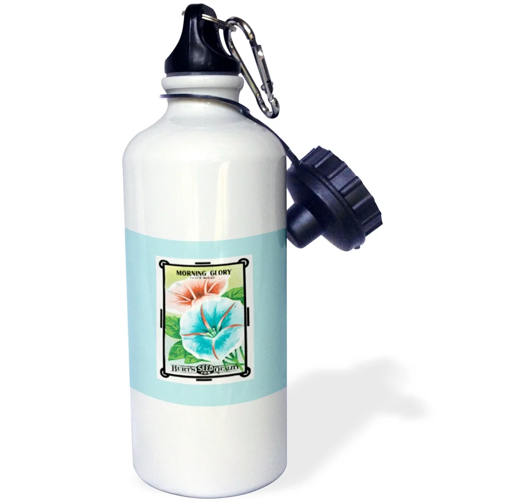 3dRose Morning Glory Fancy Mixed Burts Seed for Quality, Sports Water Bottle, 21oz