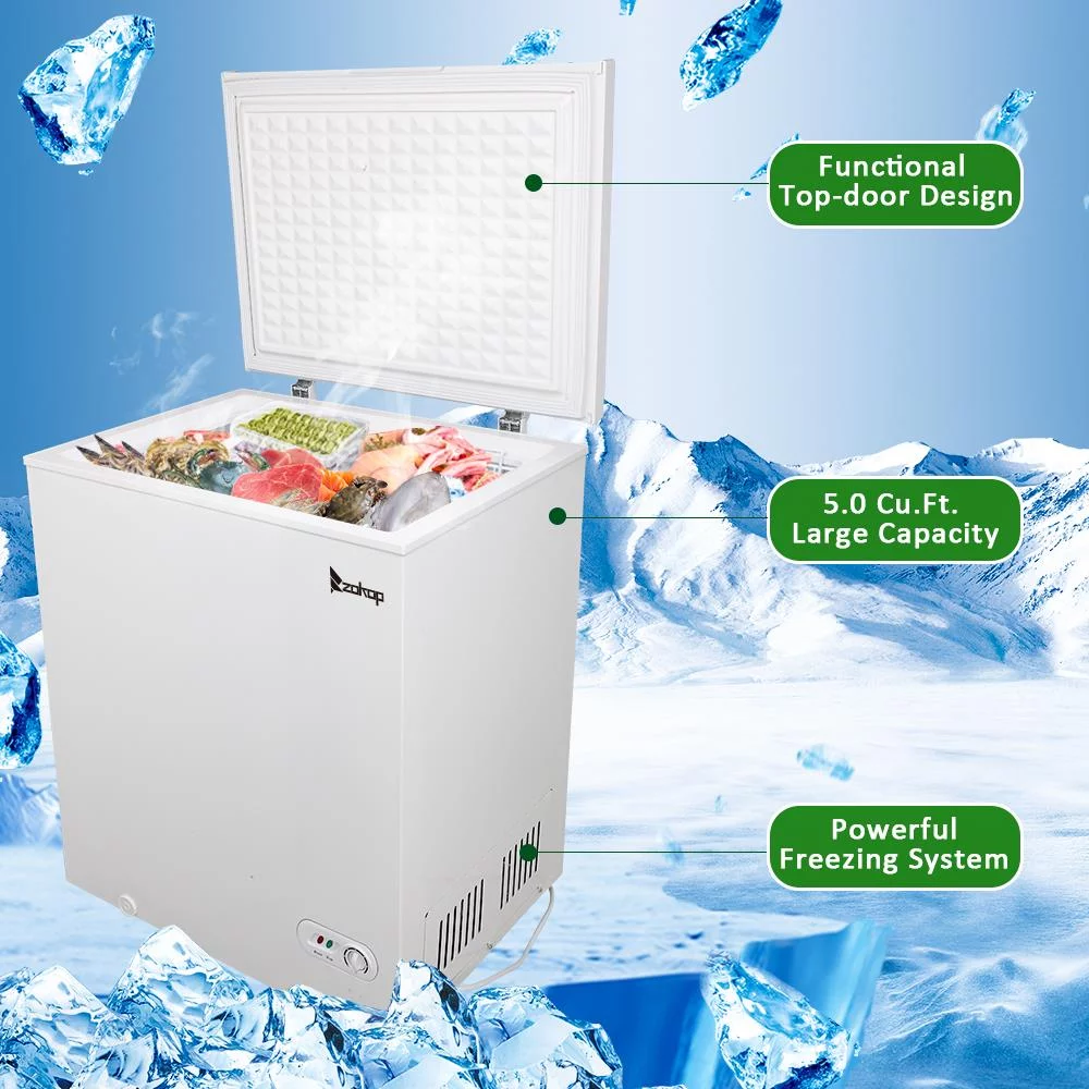 SamyoHome 5.0 Cu.ft Single Door Chest Freezer, White