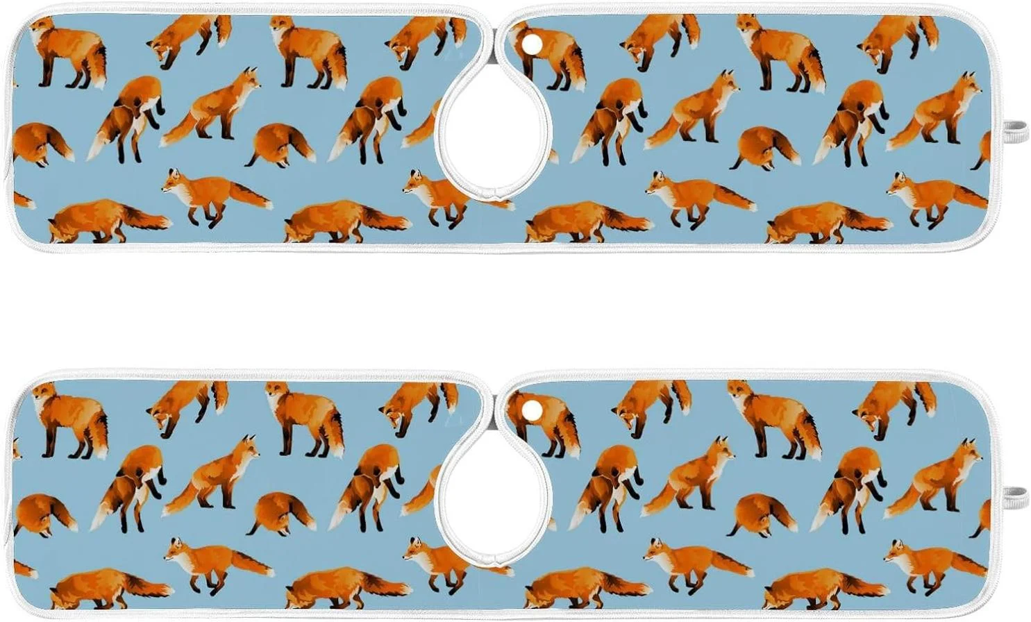 Coolnut 2 Pack Faucet Mats Splash Guard for Kitchen Sink,Hunting Foxes 23x5 Inch Super Absorbent Microfiber Sink Protector Mat, Kitchen Sink Mat Machine Washable Kitchen Sink Accessories