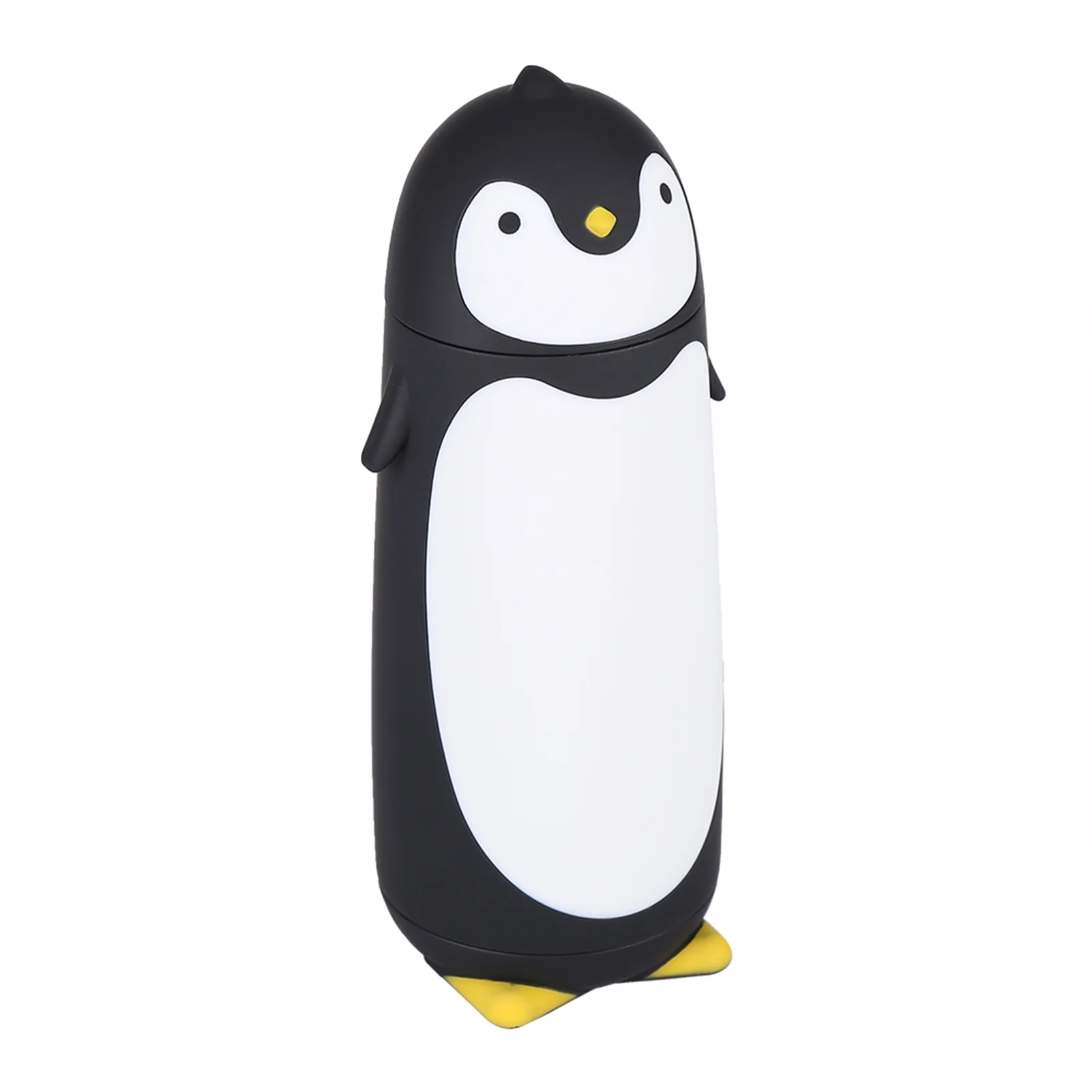 ZPSHYD Frasco de pingüino, Botella de Agua de Cristal de pingüino Lindo portátil de 300 ML, Taza de Viaje de Doble Capa para niños y Estudiantes(Negro)