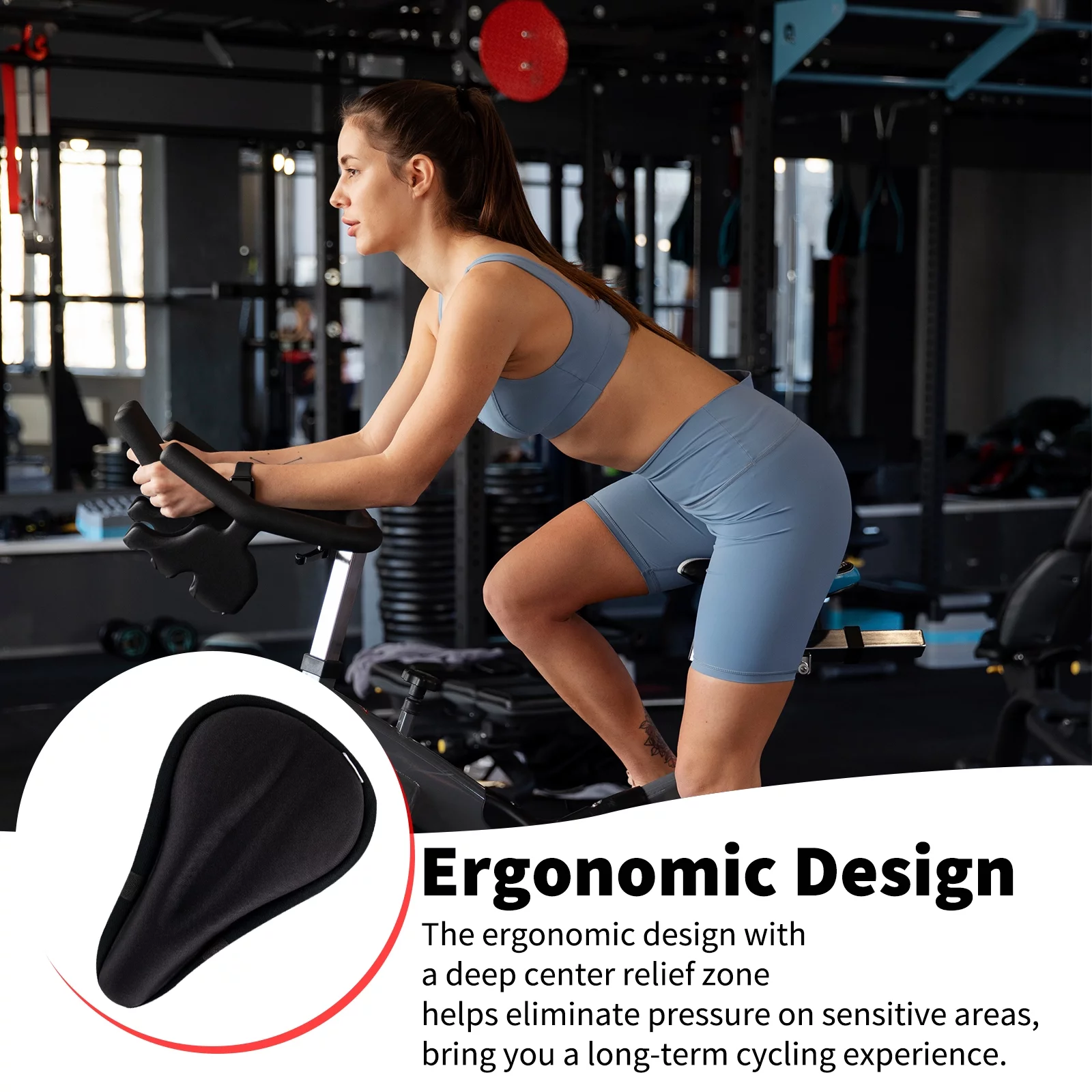 Bike Seat Cushion - Apusale Gel Padded Bicycle Saddle Cover for Women Men, Outdoor Indoor Wide