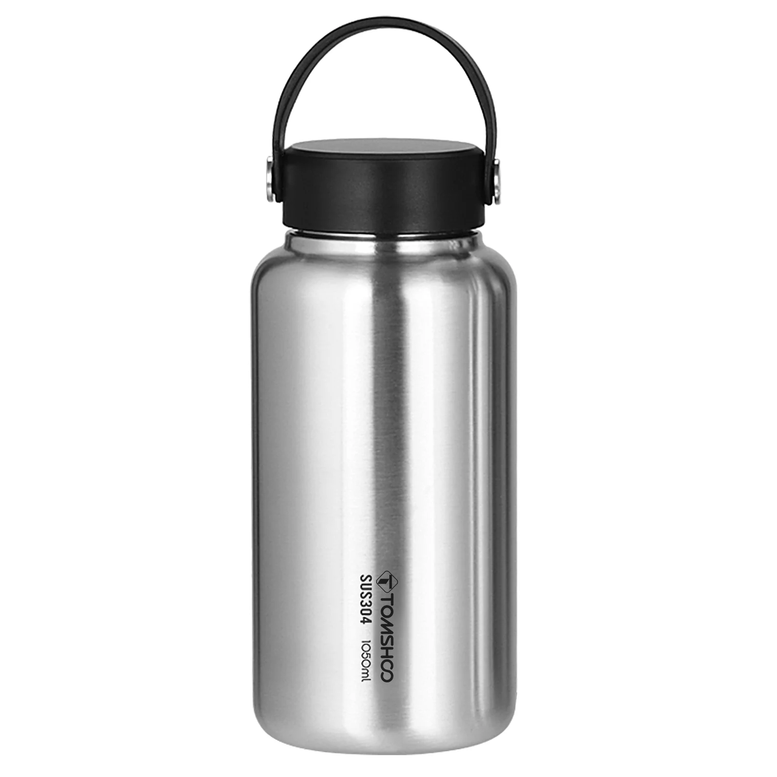 TOMSHOO 1050ml Stainless Steel Water Bottle and 750ml Water Cup Coffee Mug Bundle for Camping and Fishing