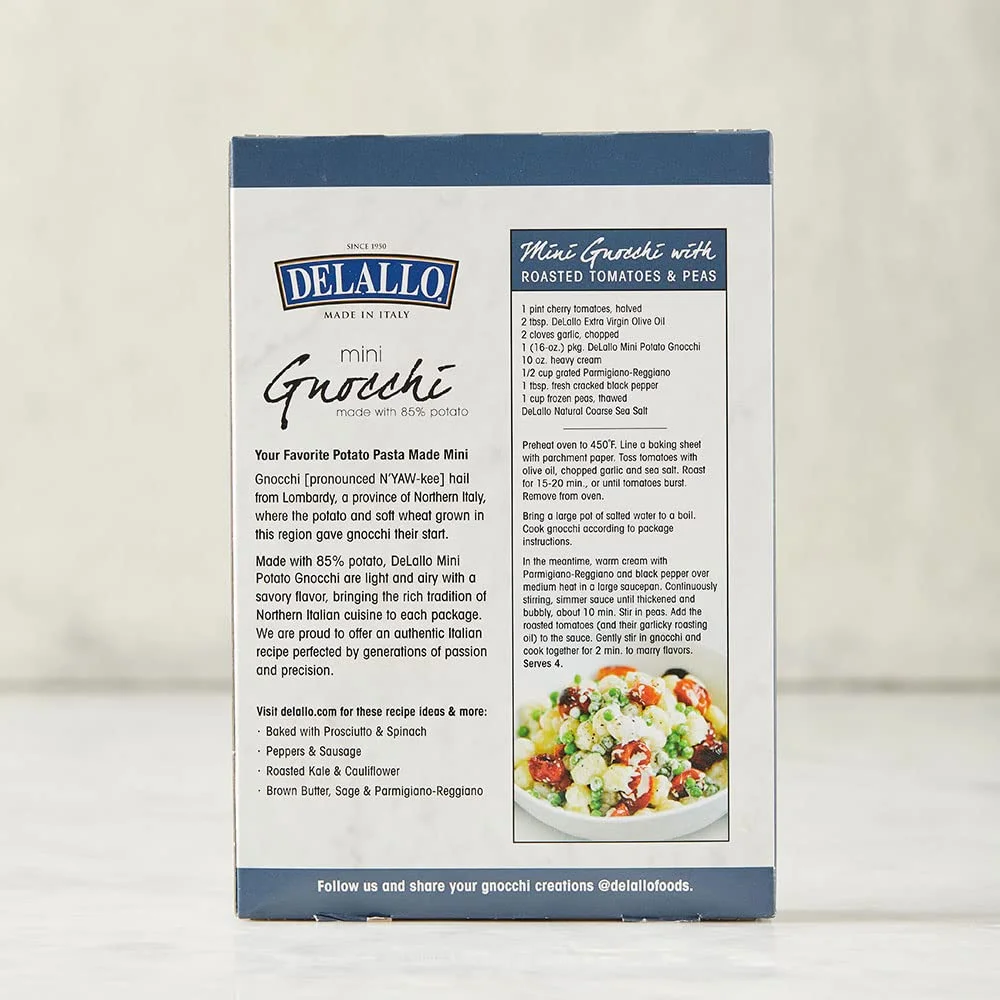 DeLallo Mini Potato Gnocchi, 1lb, 12-Pack