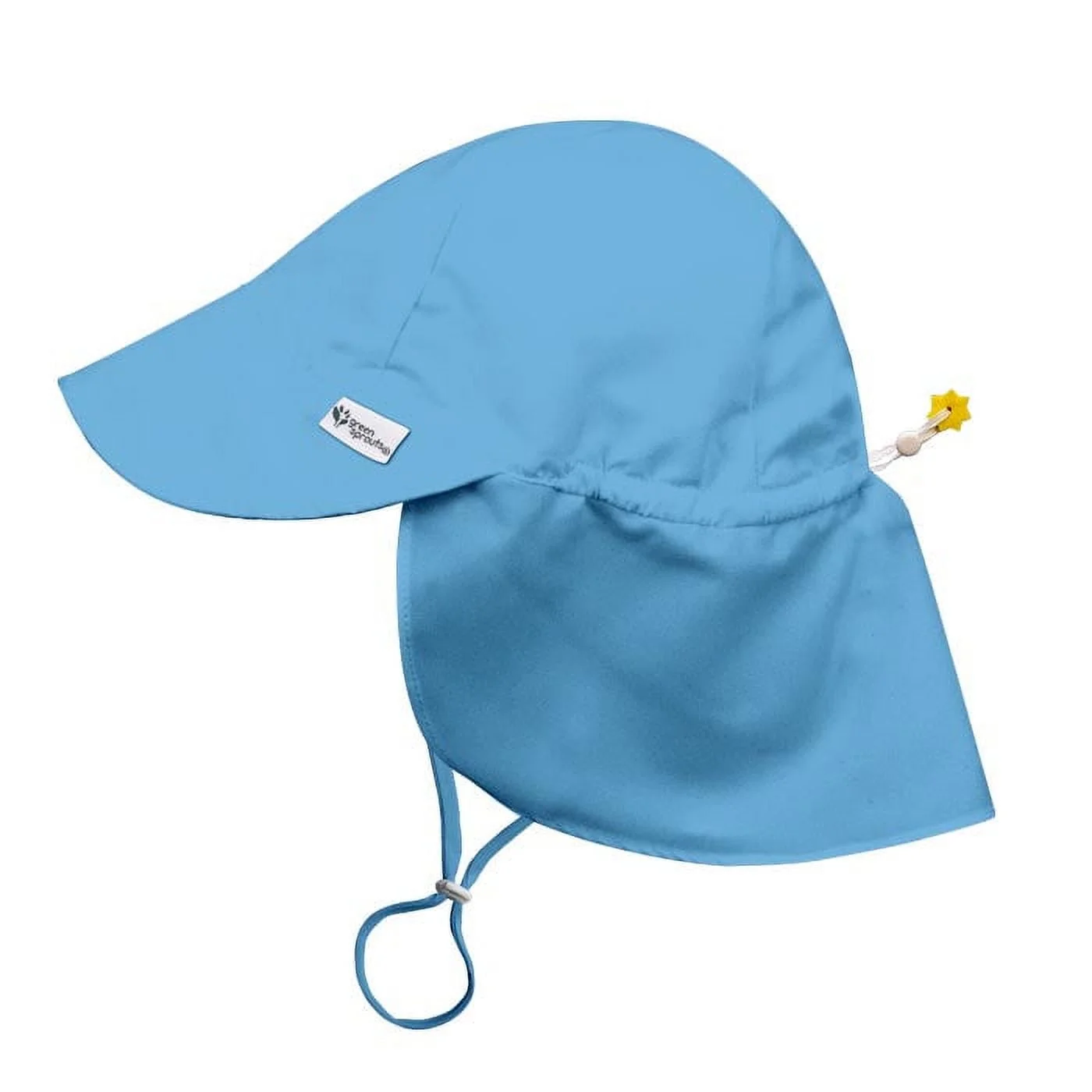 green sprouts UPF50+ Eco Flap Hat-Light Blue-0-6mo