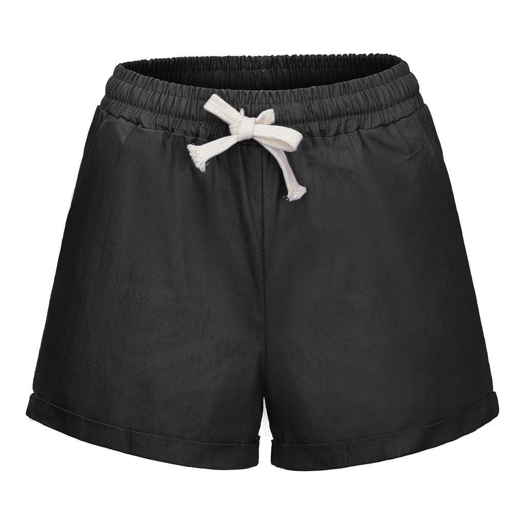 QGQM Shorts for Women Dressy Summer Plus Size Comfy Pocketed Pants Board Shorts Elastic Waist with Pockets and Drawstring Hiking Shorts