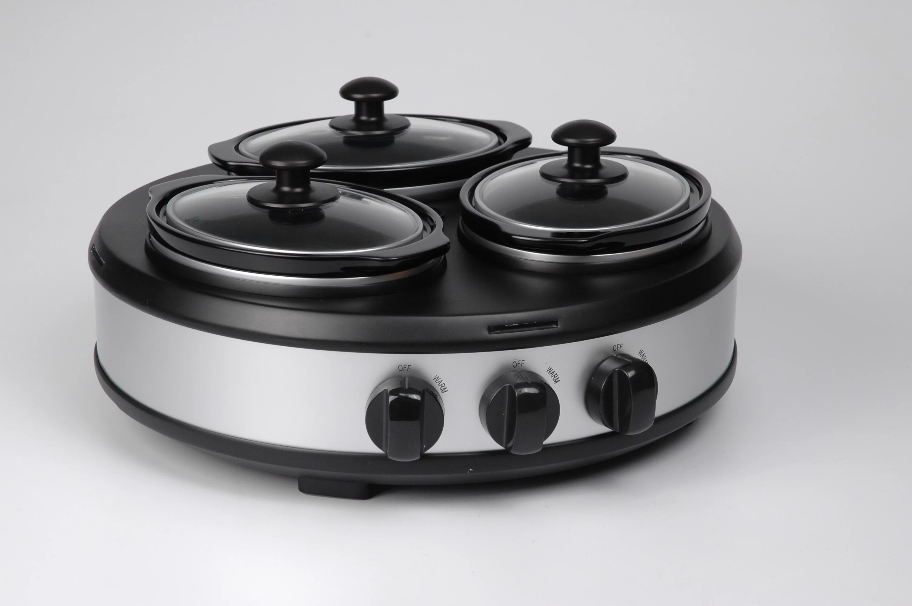 Farberware 3-Crock Round 1.5 Quart Oval Stainless Steel Slowcooker, New, Model: 104559