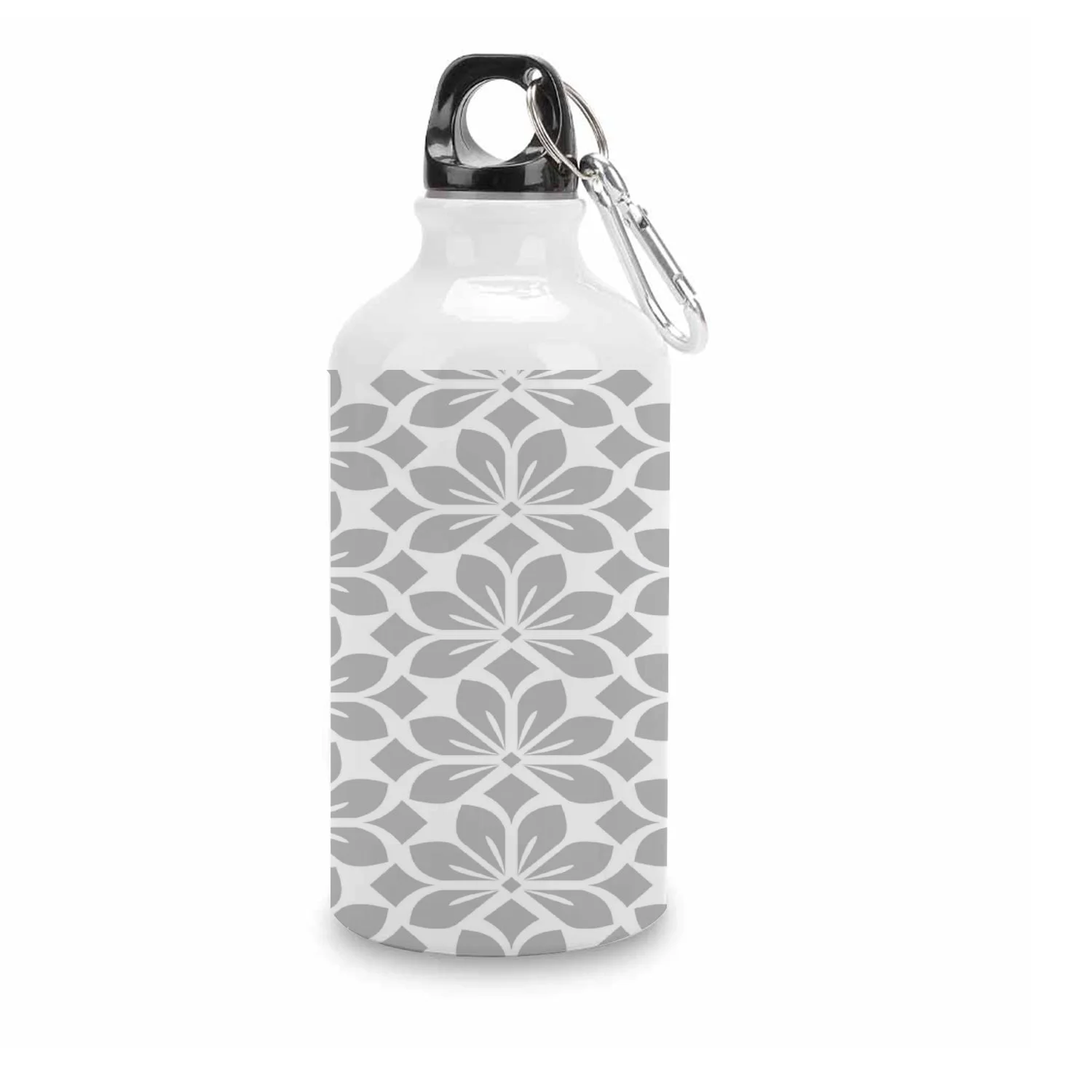 GZHJMY Sports Water Bottles, Abstract Style Grey Flower Large Capacity Aluminium Portable Leakproof Lightweight Drink Bottles for Fitness and Outdoor Enthusiasts