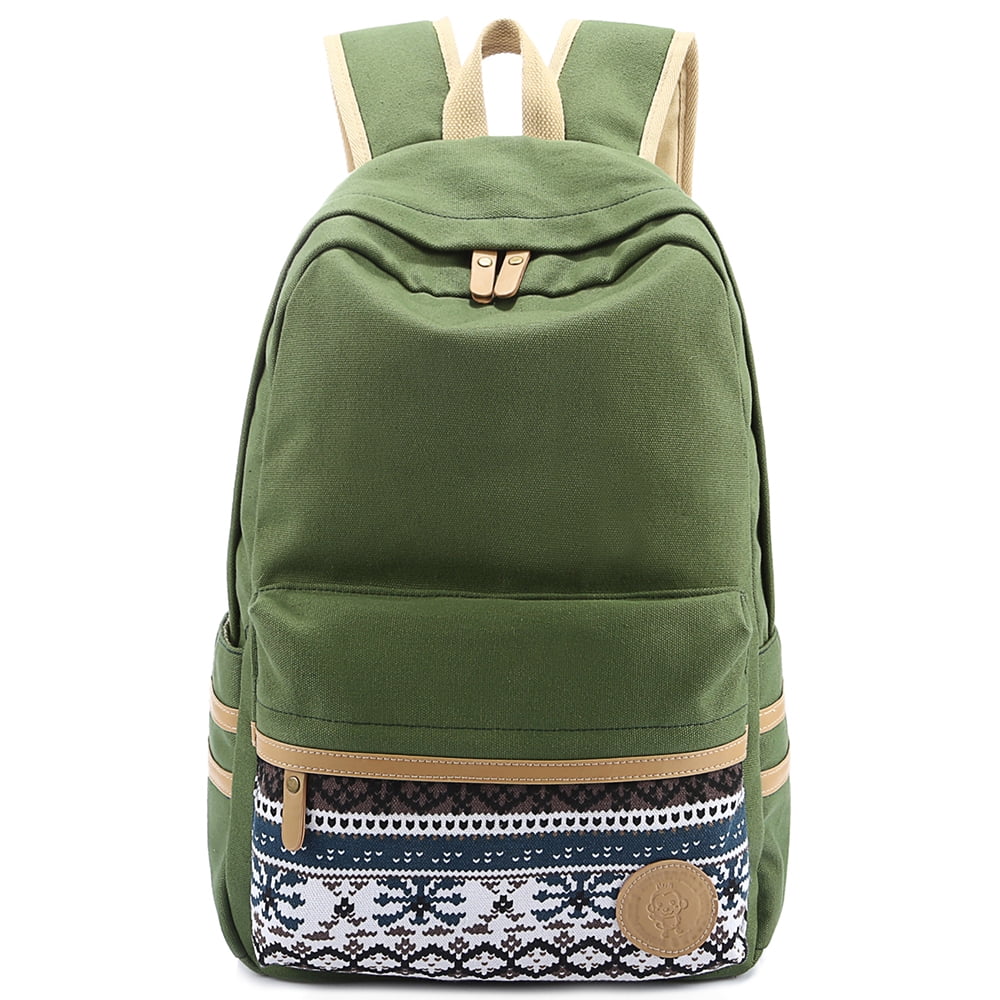 Casual Backpack Student Lightweight Canvas Laptop Bag Shoulder Bag School bag Travel Knapsack Bag with Free pen bag