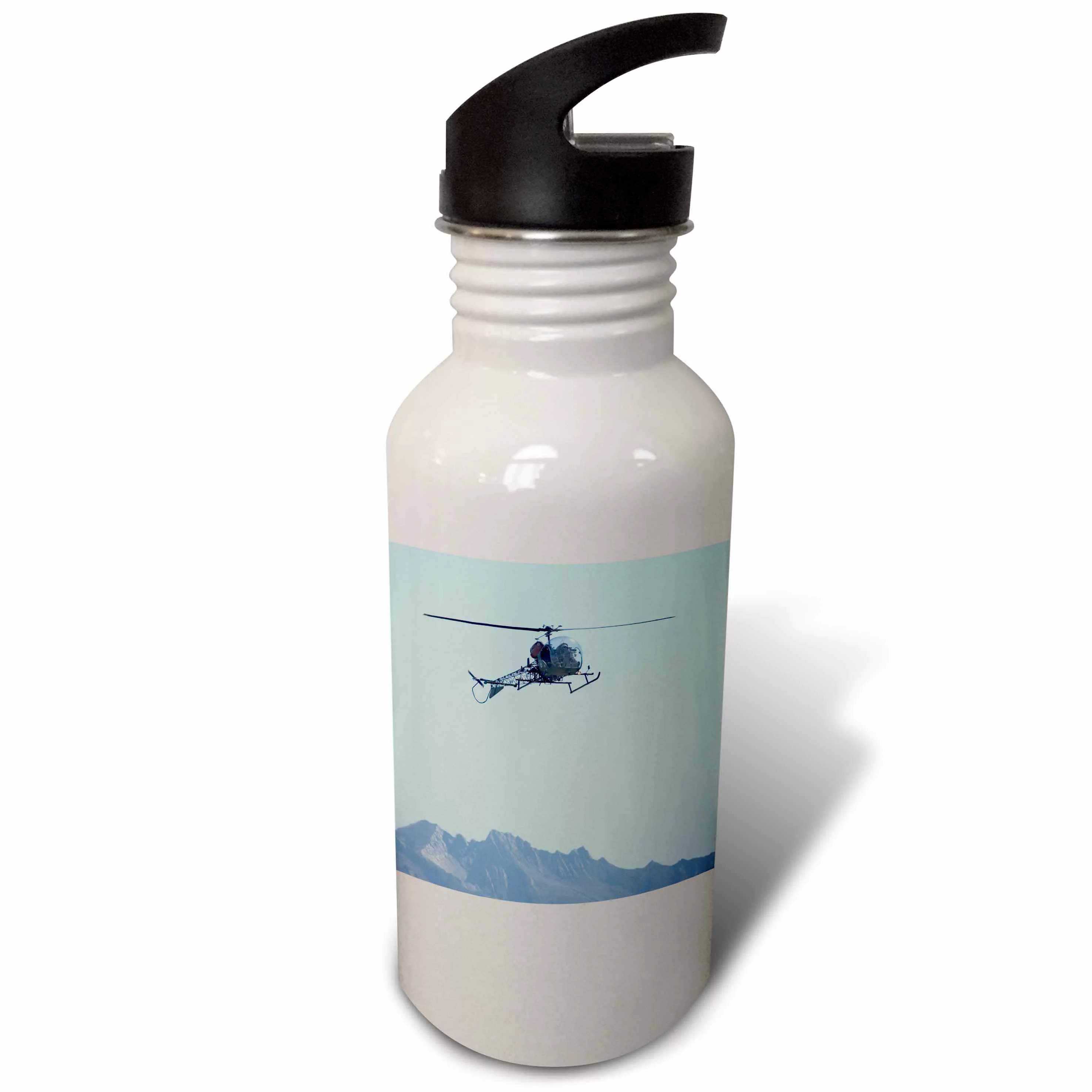 New Zealand, Warbirds, Wanaka, Vintage Bell 47 Helicopter-AU02 DWA5999 - David Wall 21 oz Sports Water Bottle wb-76039-1