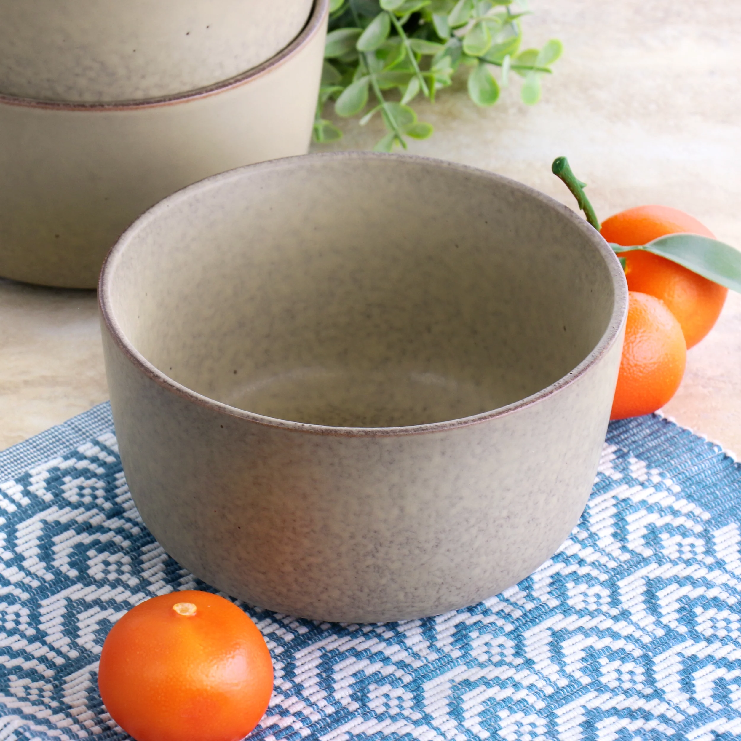 Our Table Landon 6 Piece 5.5 Inch Round Stoneware Bowl Set in Toast