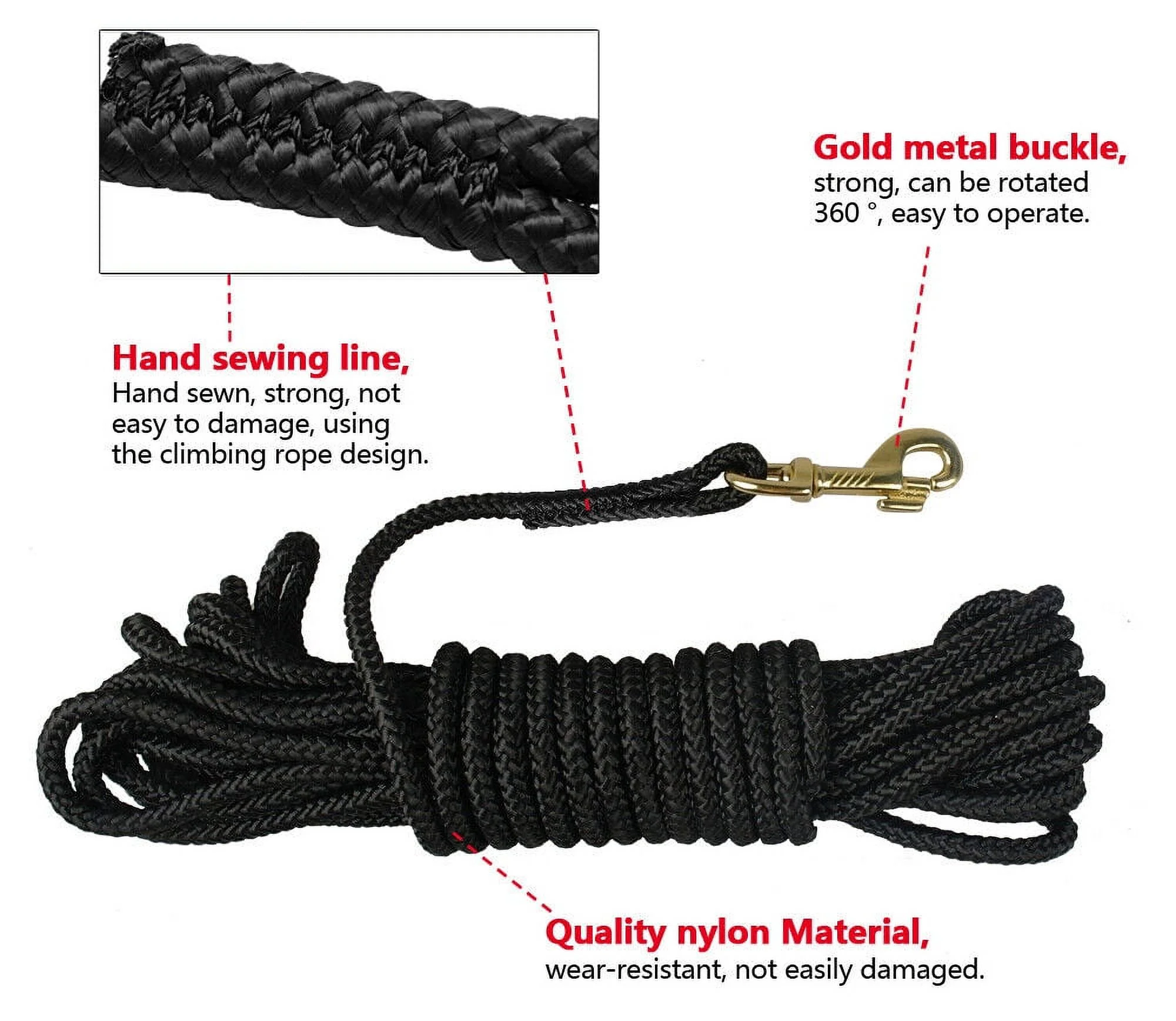 10/16/33/66ft Extra Long Pet Dog Tracking Leash Nylon Rope Agility Training Lead
