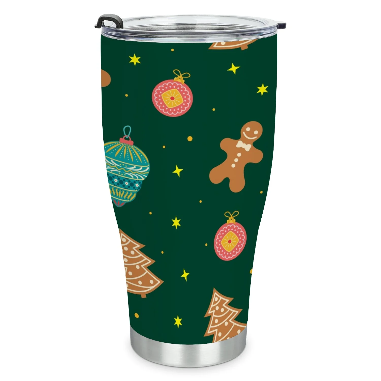 Hidove Stainless Steel Tumbler, Merry Christmas and Happy New Year Pattern 30oz Leak Proof & Stainless Steel Bottle for Hot & Cold Drinks - Coffee Travel Mug, Water Metal Canteen, Thermal Cup