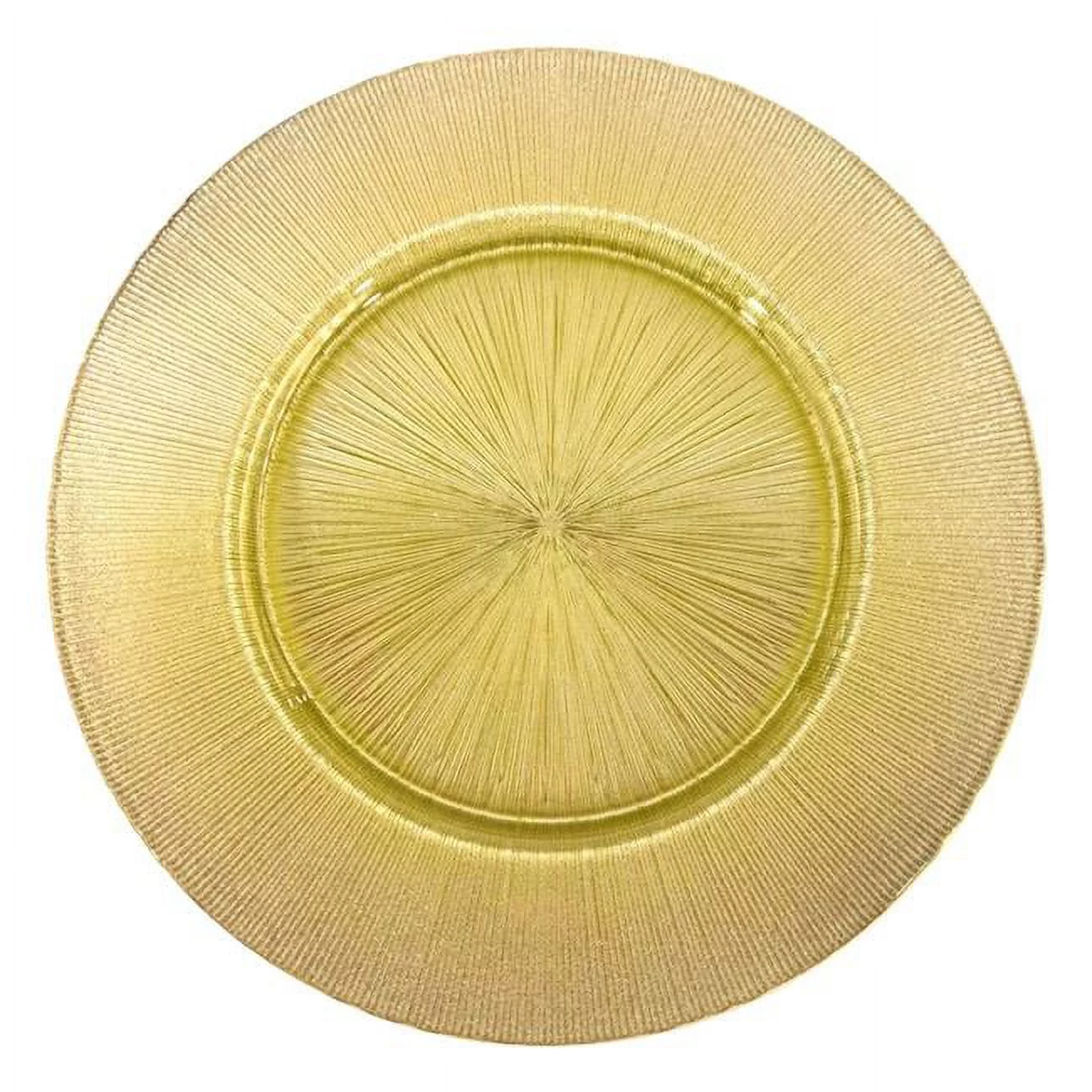Red Pomegranate Collection 2694-0 13 in. Ritz Glitter Charger Plates, Gold - Set of 12