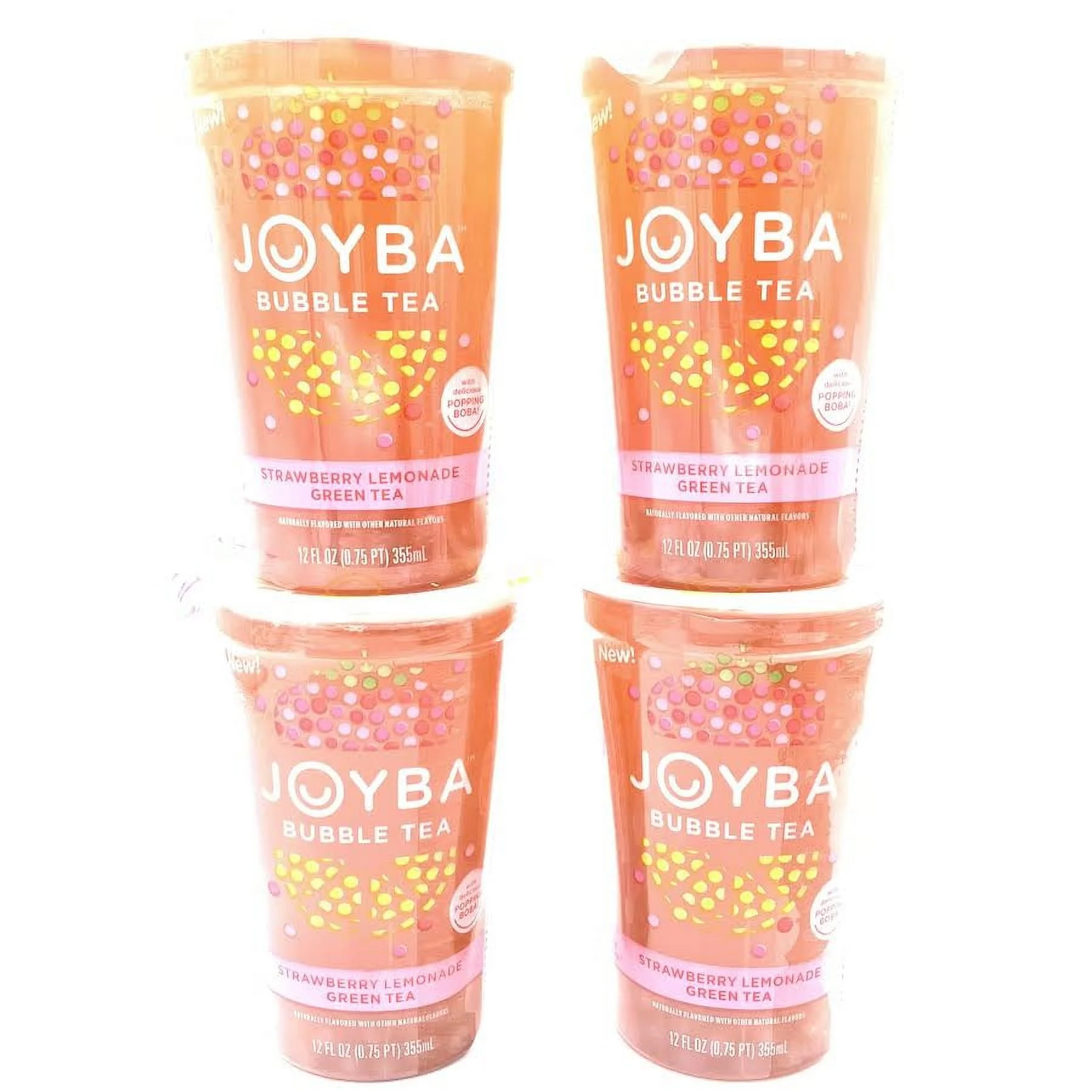Joyba Strawberry Lemonade Green Bubble Tea 4-12 fl oz Cup