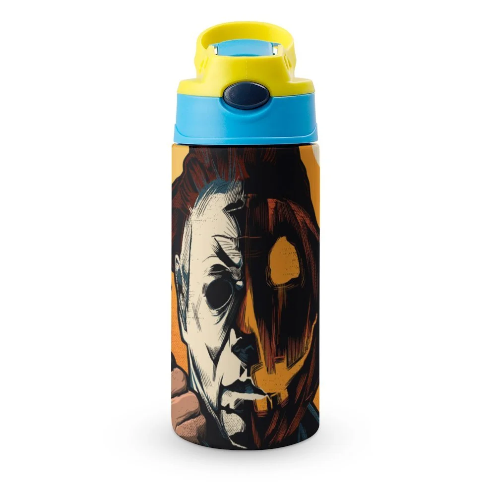 Michael Myers Kid's Insulated Water Bottle With Straw Vacuum Stainless Steel Cup Leak-Proof Children Toddler Thermoses
