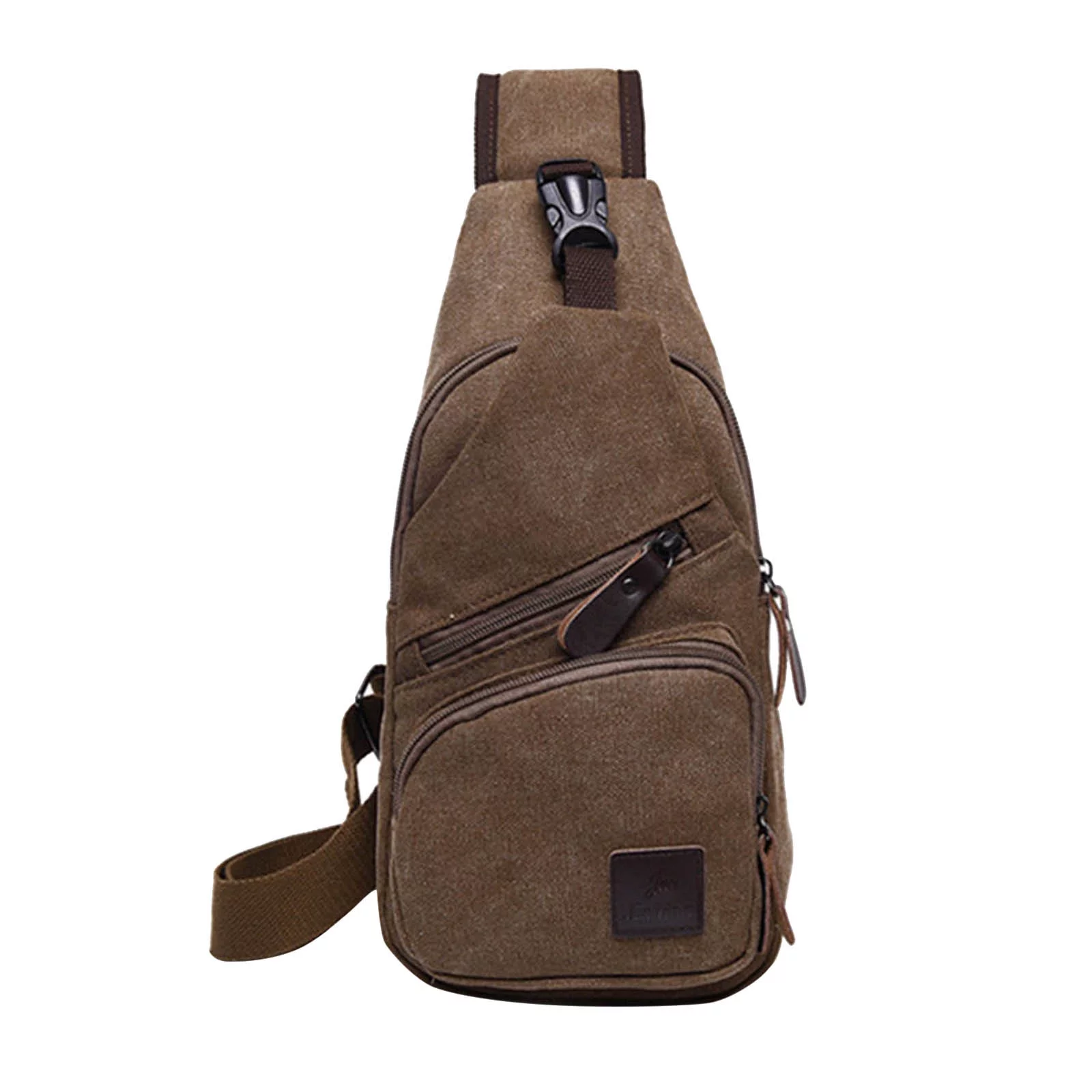 Sling Bag for Women,Men Messenger Bag Fashion Outdoor Canvas Chest Bag Bike Multi Functional Pocket Travel Backpack Clutch Purses for Women Casual Coffee One Size