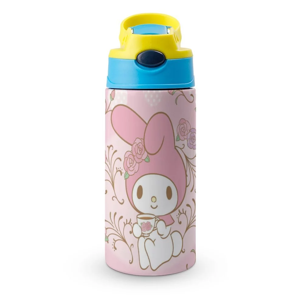My Melody Rabbit Children's Water Bottle Vacuum Insulated Stainless Steel Cup With Straw Toddler Thermoses