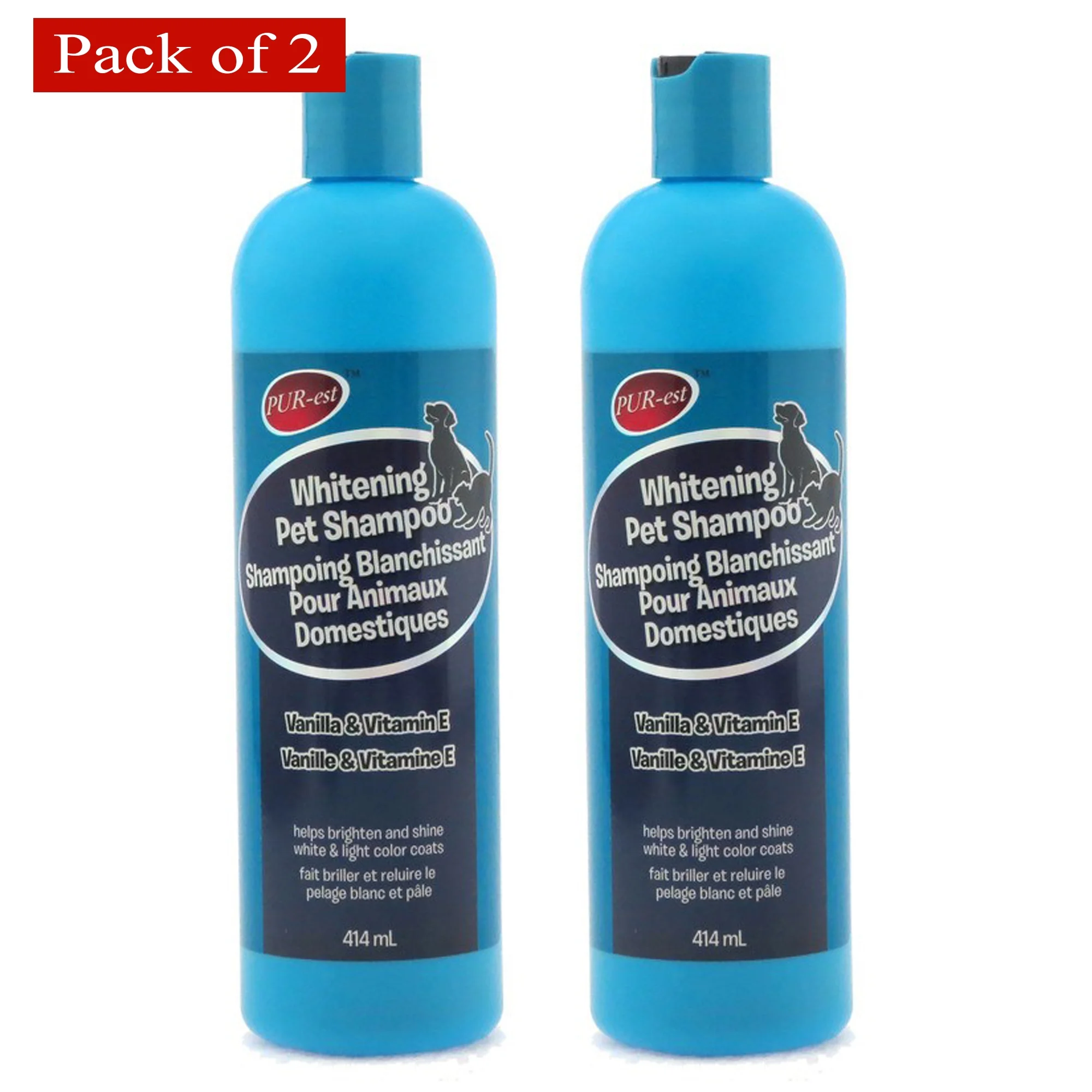 Purest Whitening Pet Shampoo Vanilla & Vitamin E 414ml (Pack of 2)