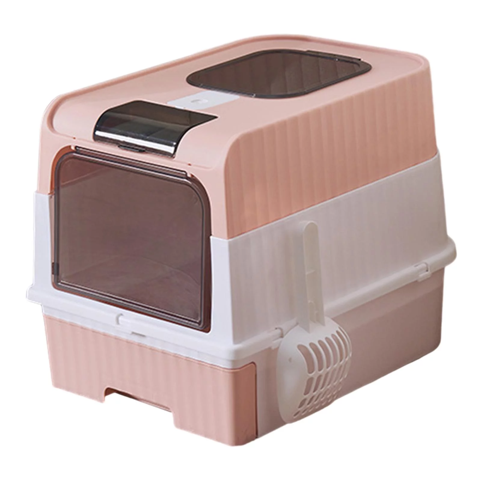 Hooded Cat Litter Boxes Durable Pet Supplies Removable Privacy Pet Litter Boxes Pink