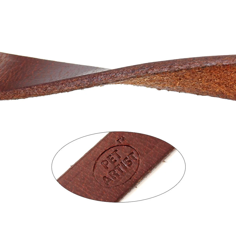 Pet Artist 6FT Real Leather Dog Leash Heavy Duty Training Leashes with Locking Carabiner