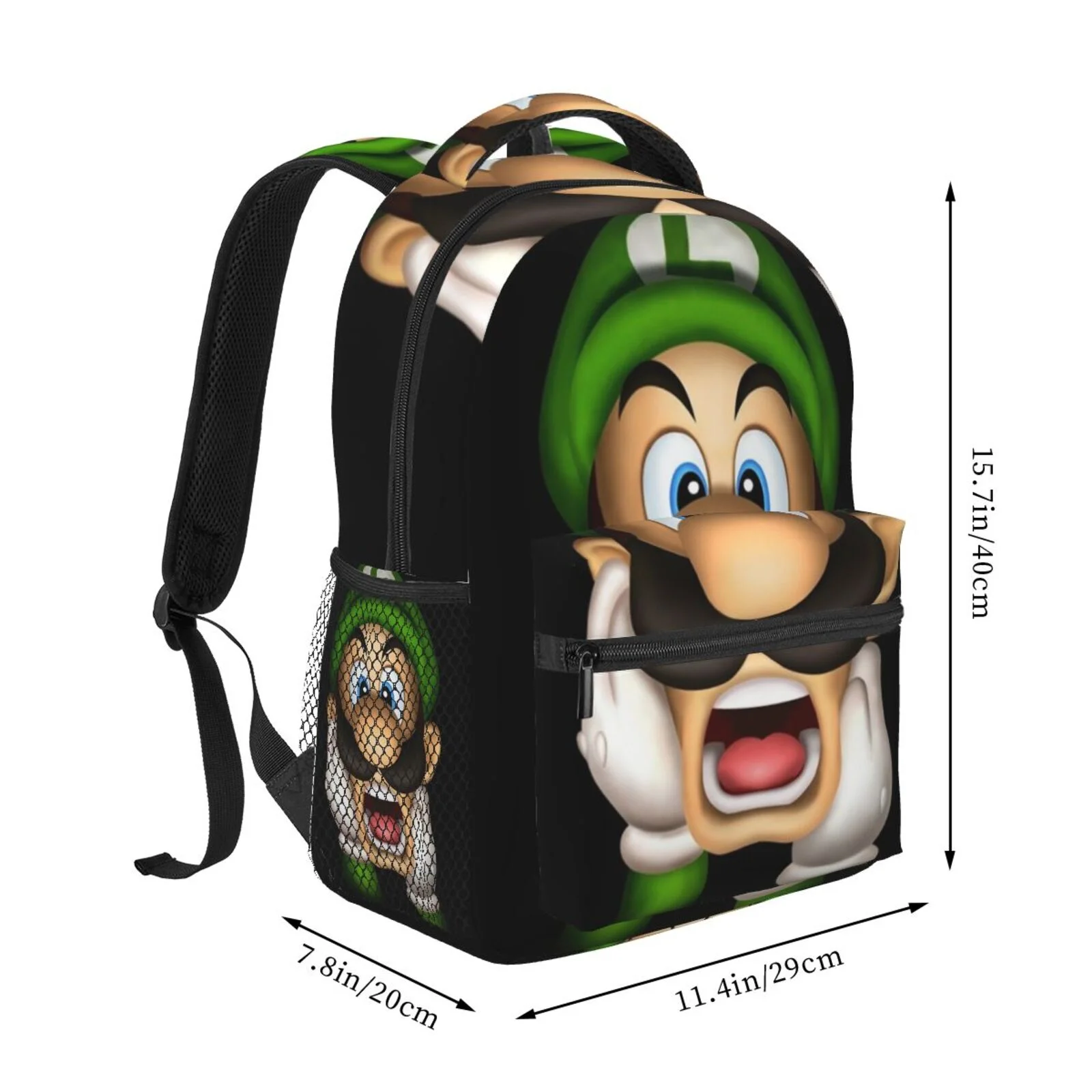 Frightened Luigi's Mansion Adjustable Laptop Backpack School Student Book Bag Satchel Rucksack Shoulders Daypack For Adult And Kids