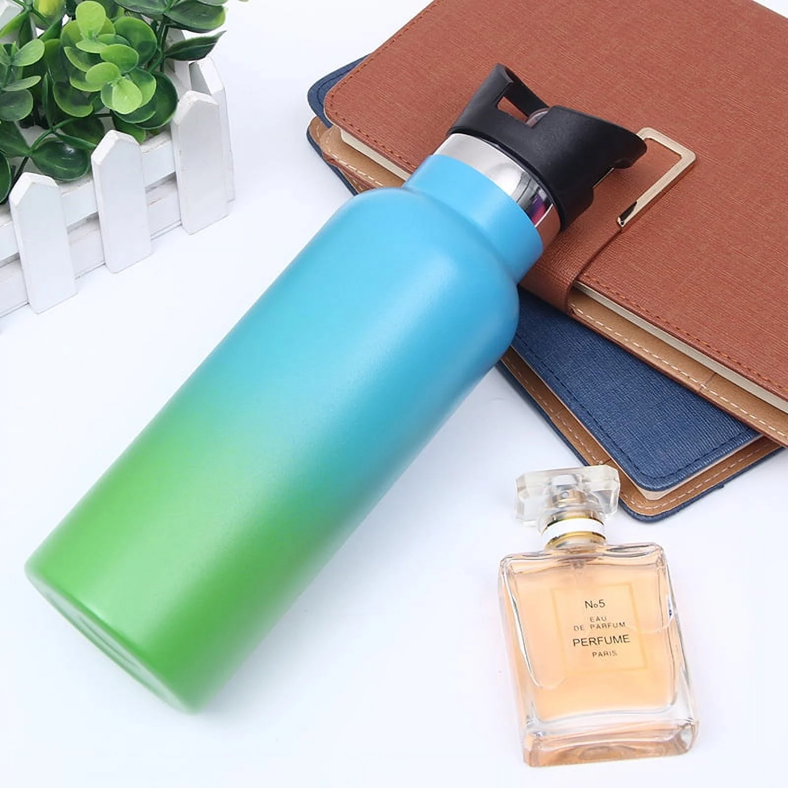20 oz Insulated Water Bottle, Stainless Steel Double Wall Sports Bottle with Straw Lid, Metal Cup Reusable Hot Water bottle with hand lid, School, bikers, hikers, gifts
