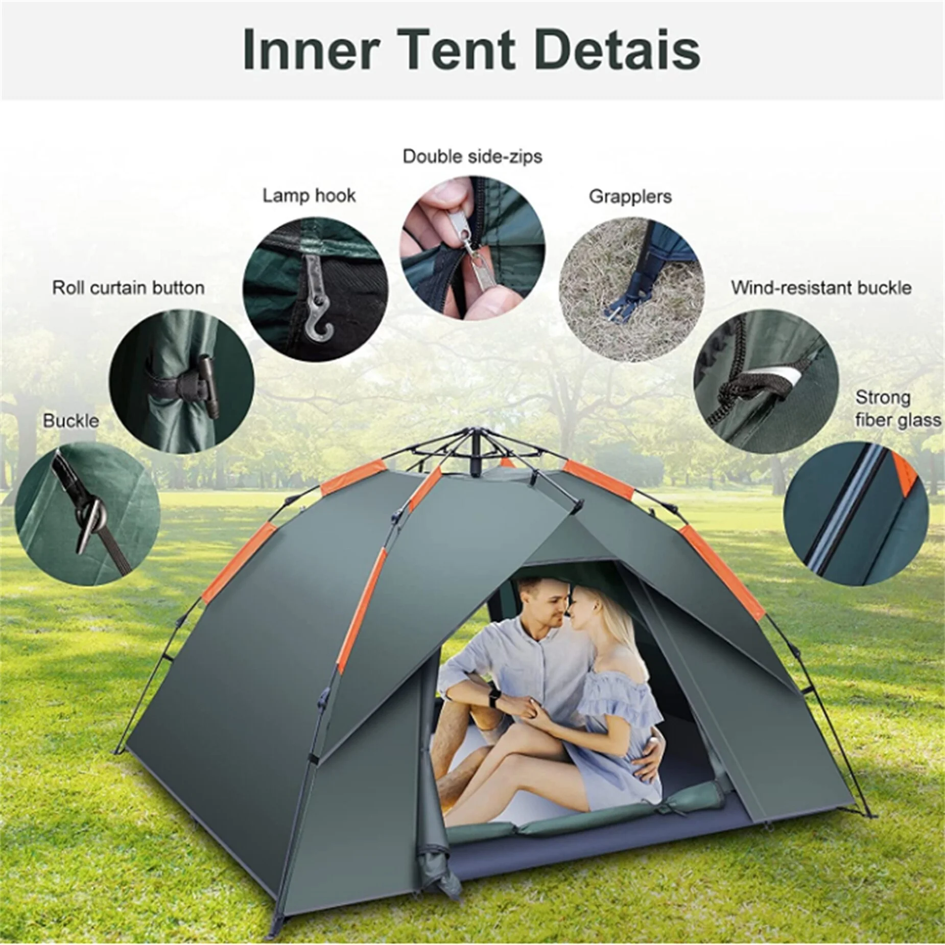 BESTCOSTY Camping Dome Tent, Waterproof, Spacious, Portable Backpack Tent