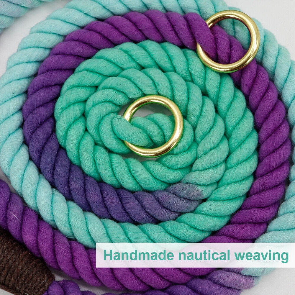 Didog 6ft Long Hands Free Dog Leash Braided Cotton Rope Pet Walking Leashes Training Adjustable Double Ended