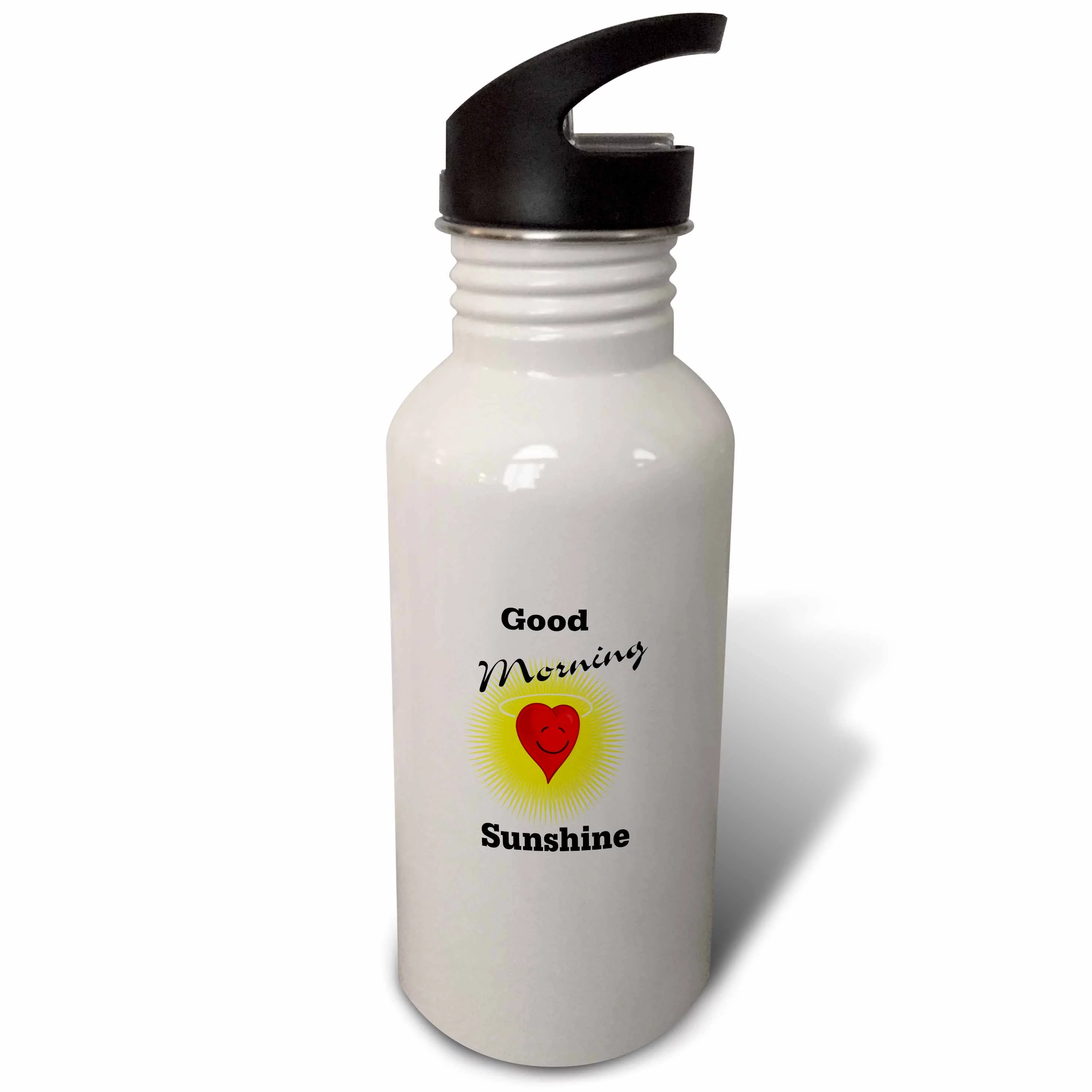 Print of Good Morning Sunshine With Sun And Heart 21 oz Sports Water Bottle wb-204166-1