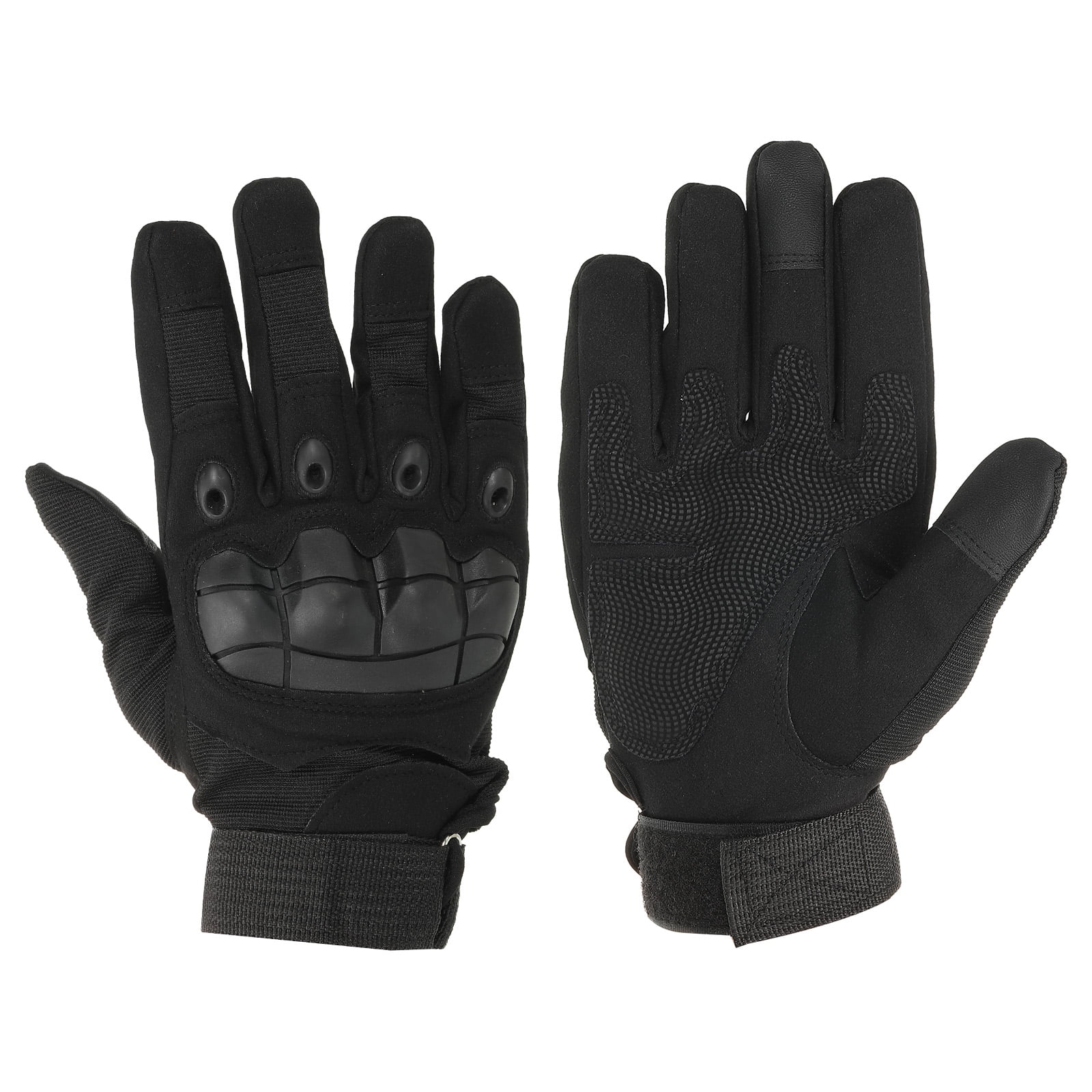 Uxcell Motorcycle Gloves Outdoor Full Finger Gloves Touch Screen Breathable Workout Gloves Black, XL